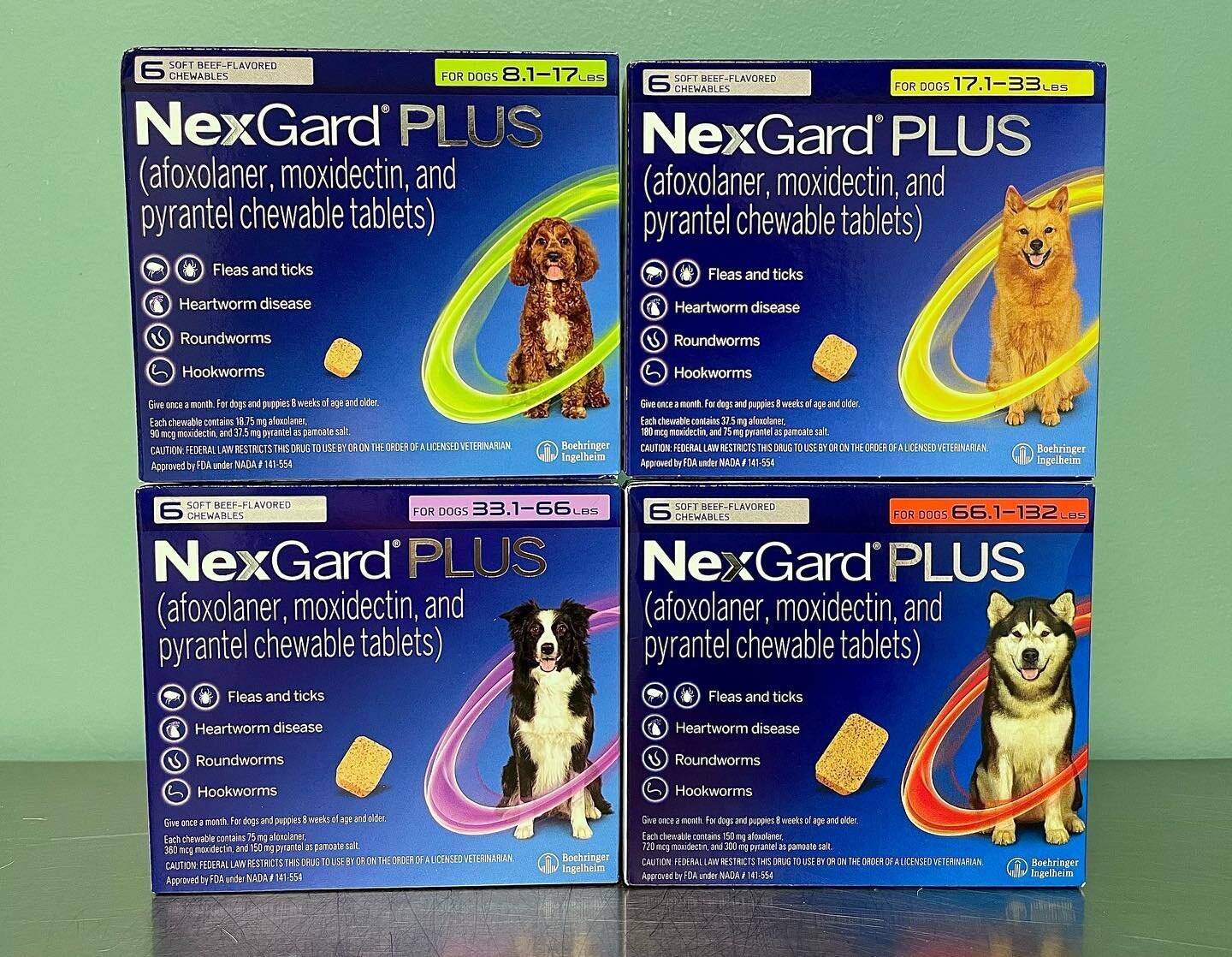 ‼️NEW PRODUCT ALERT‼️

🤑Buy 6 months of NexGard PLUS &amp; receive a $35 instant rebate 

🥩Delicious, beef flavored soft chew 

🐾Safe for dogs 8 weeks of age &amp; older weighing 4lbs or more

🦟Prevents heartworm disease 

🚫Protects against the 