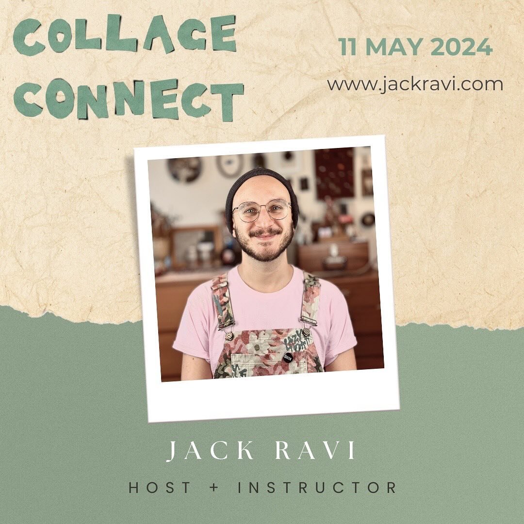 COLLAGE CONNECT is an online event that happens on World Collage Day, which this year falls on the 11th May. 

It is a celebration of the art of collage in all its forms, and it features practical lessons and conversations with collage artists. 

The