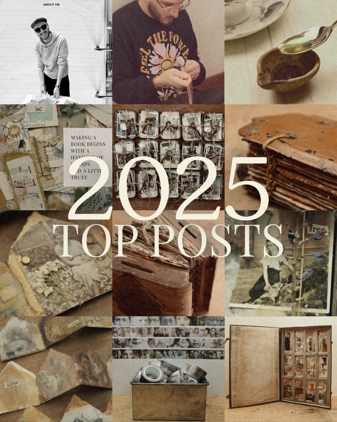 Top 12 Posts of my 2025

- About Me 
- Stitching Meditations 
- Enso practice
- Tips for Book Makers
- Prepping for my Heimweh Retreat
- Door Plates Book
- Accordion Houses Class
- The Artist Book from my solo Exhibition
- My Class for Wanderlust
- M