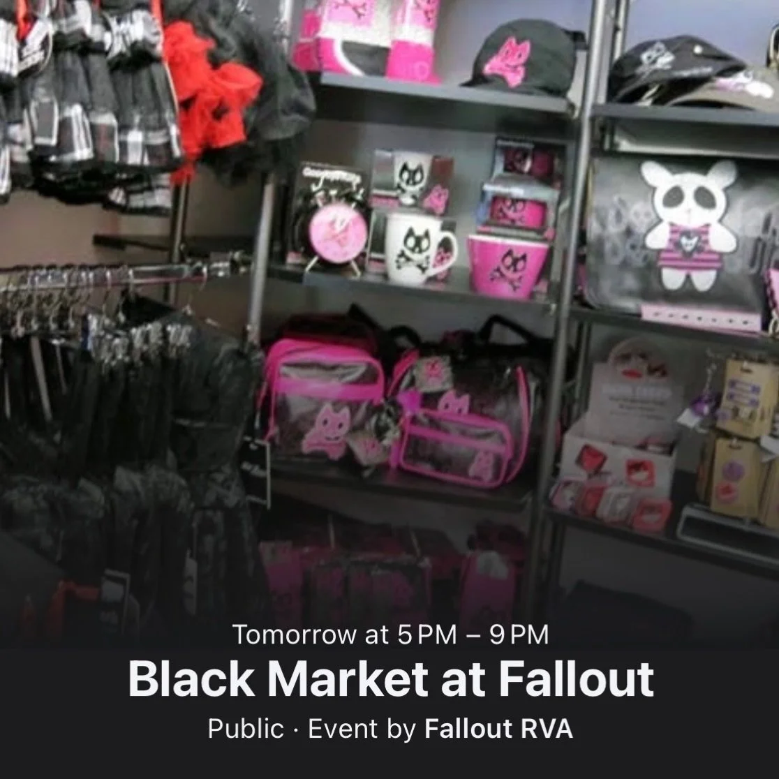 WHO IS READY?!

We are going to be out and about at the Black Market tomorrow night from 5-9pm! There is no price for entry. Just come as you are and join us for a night of Richmond&rsquo;s finest artisans and creators. 🖤

#rva #rvasmallbusiness #fa