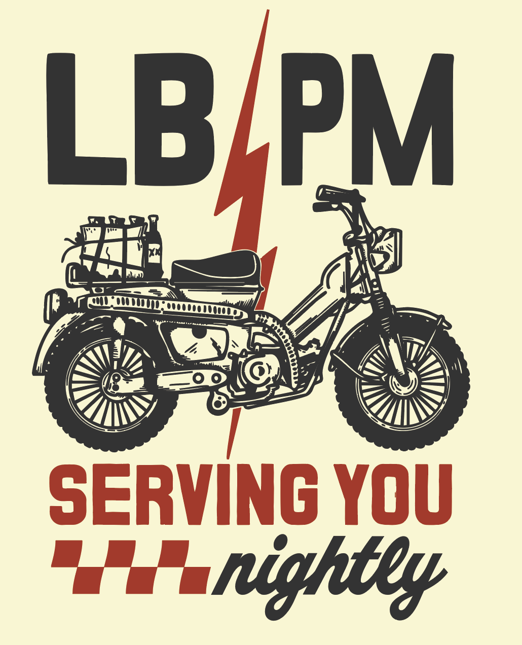 This is a Honda Trail 90, which I had for a bit until it broke down one to many times. Happy I could immortalize it for a bar. 