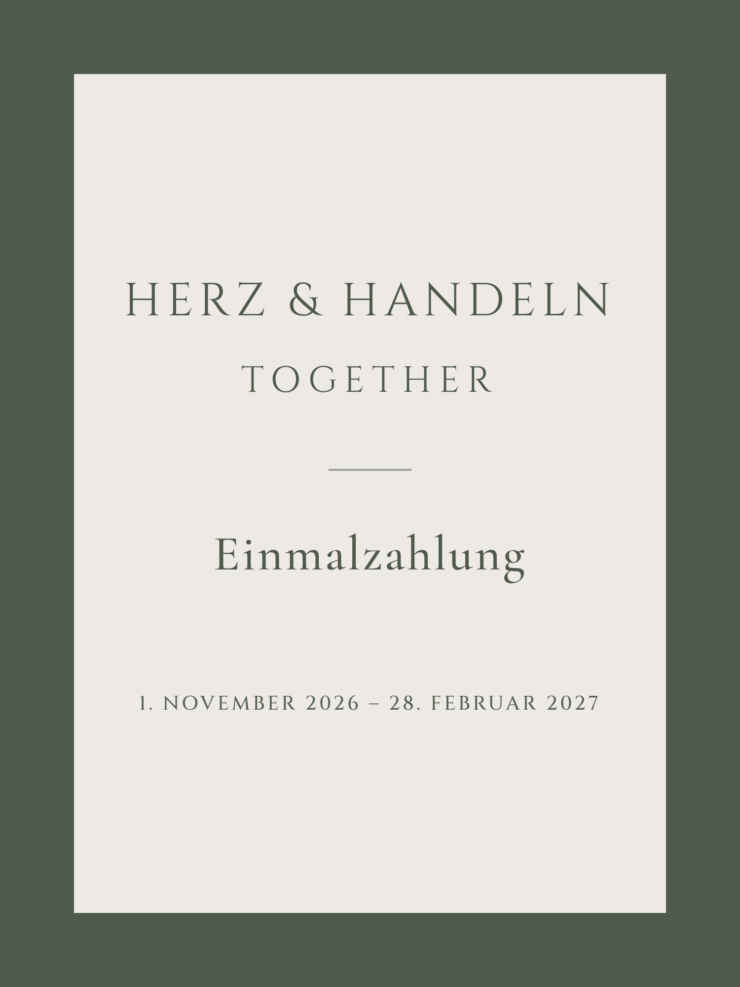 Herz & Handeln · Together · Einmalzahlung