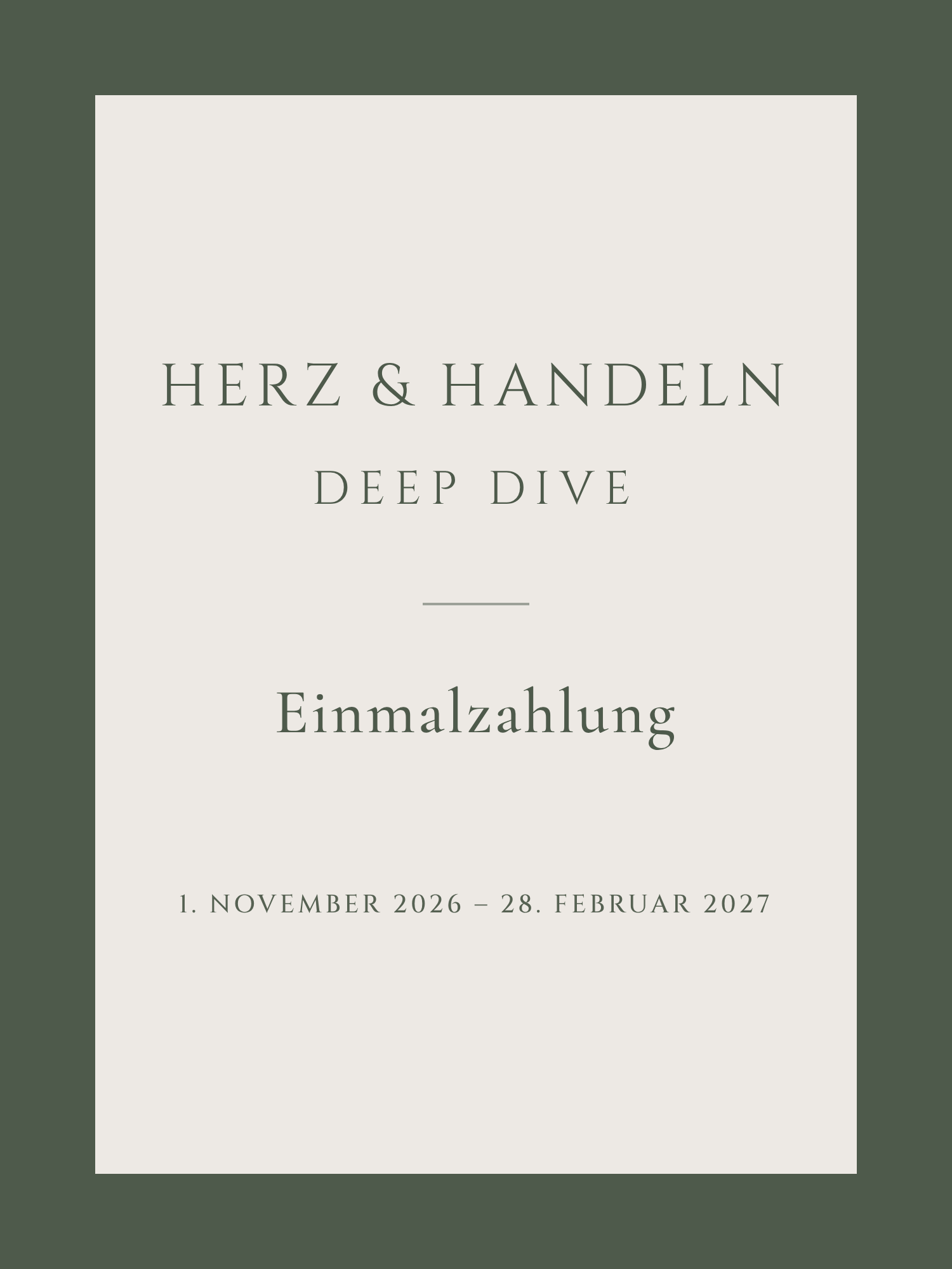 Herz & Handeln · Deep Dive · Einmalzahlung