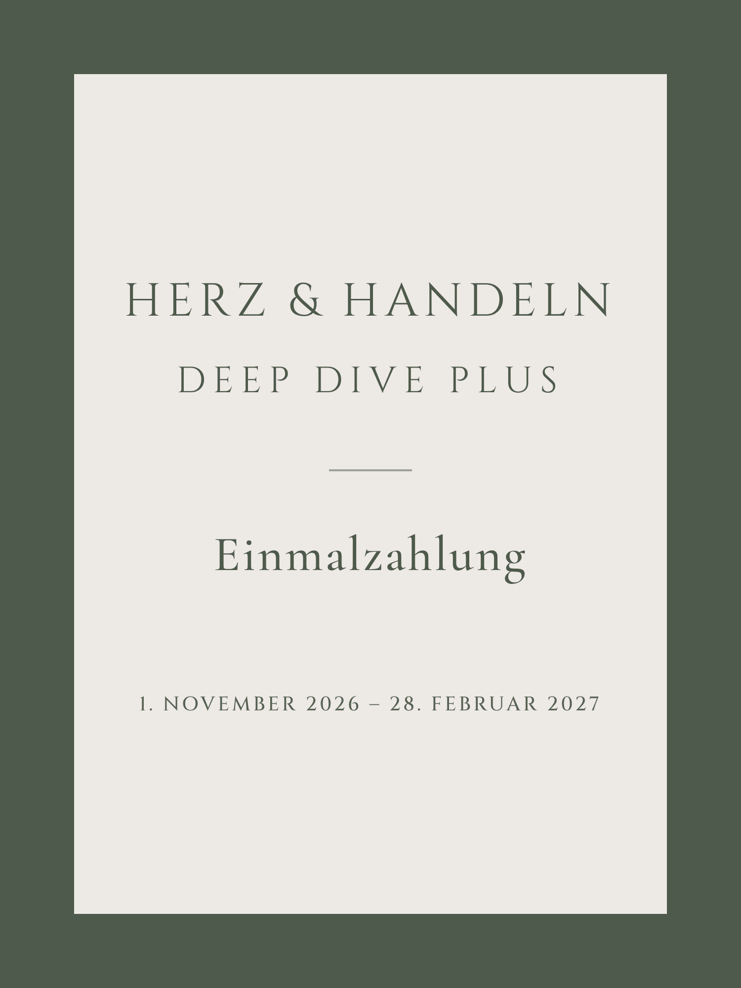 Herz & Handeln · Deep Dive Plus · Einmalzahlung