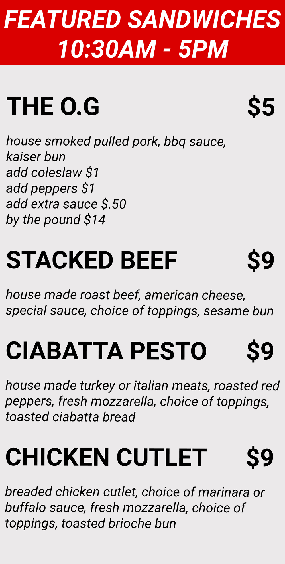 Sandwiches — The Butcher's Block