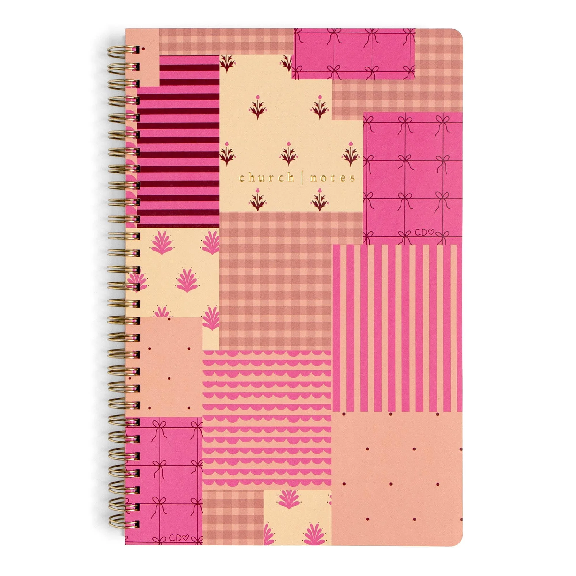 Quilted Patchwork Bible Study Spiral Notebook X Church Notes