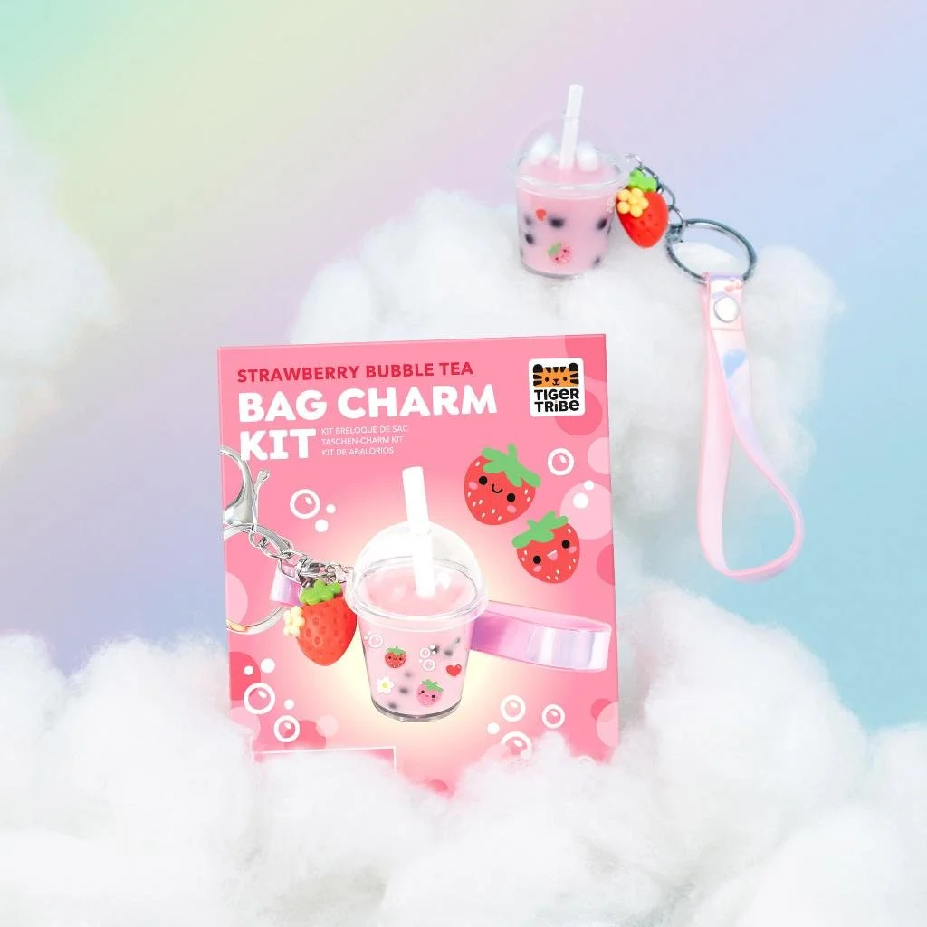 Bag Charm Kit - Strawberry Bubble Tea