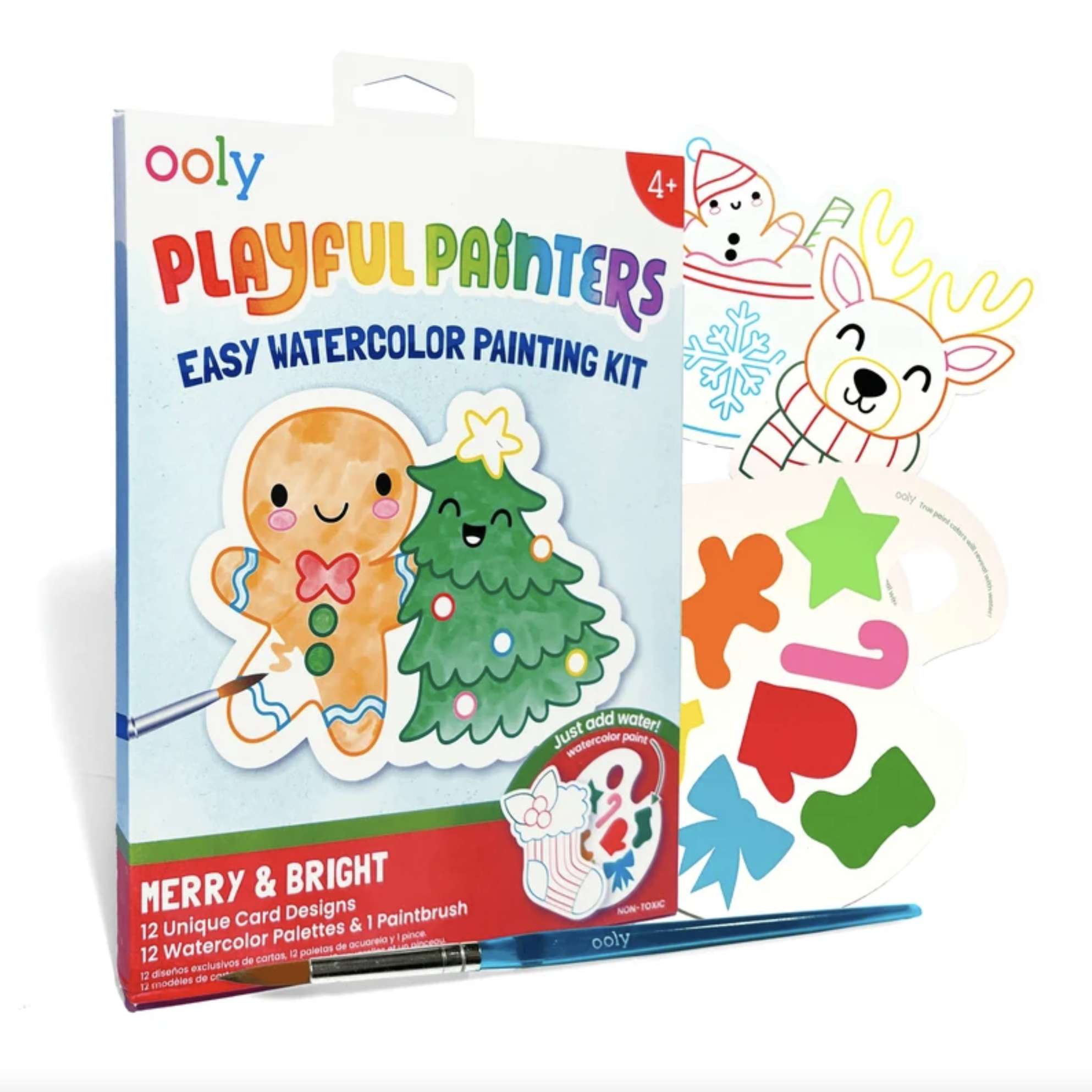 Playful Painters Easy Watercolor Painting Kit - Merry & Bright