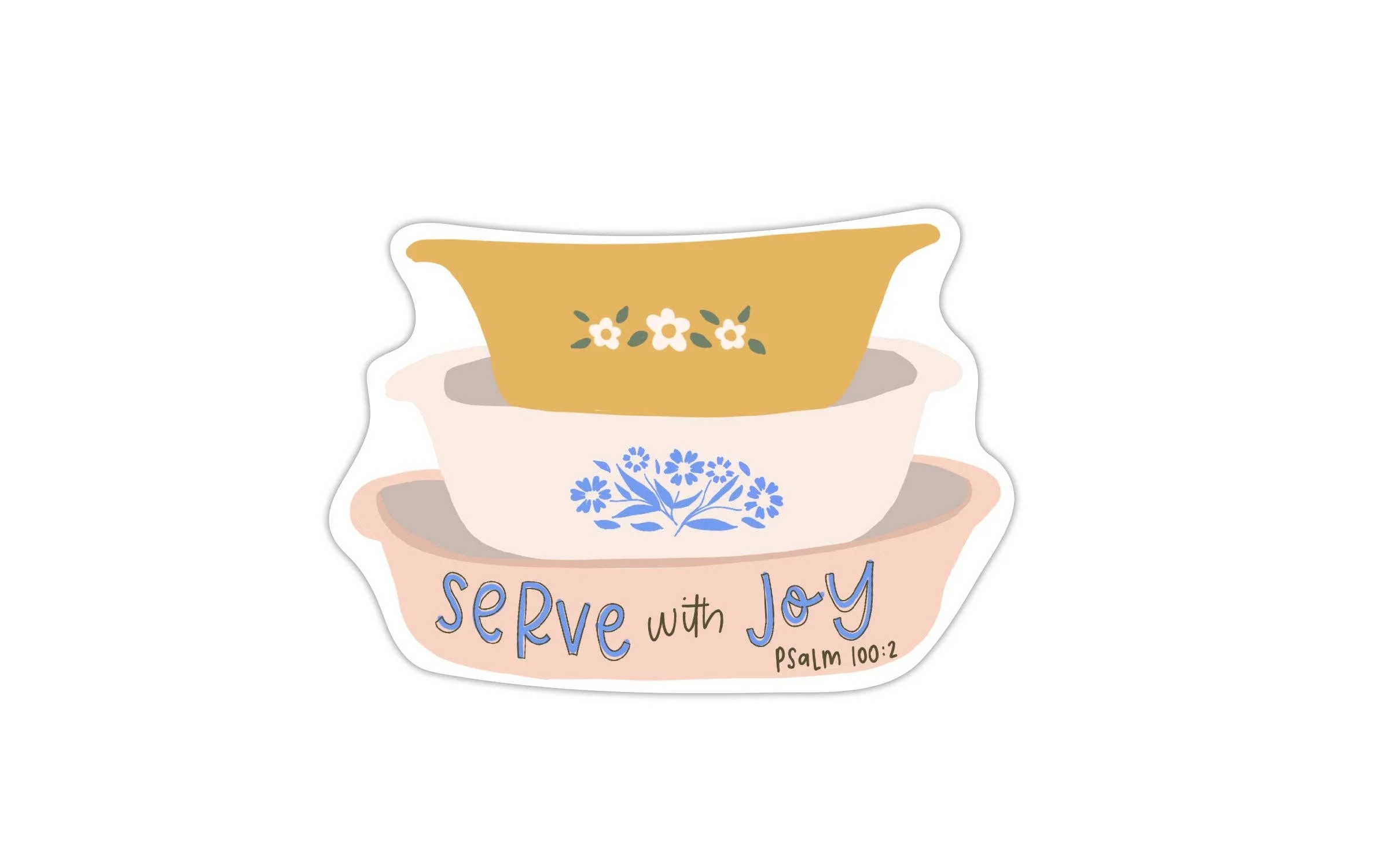 Serve with Joy Baking Dishes Vinyl Sticker