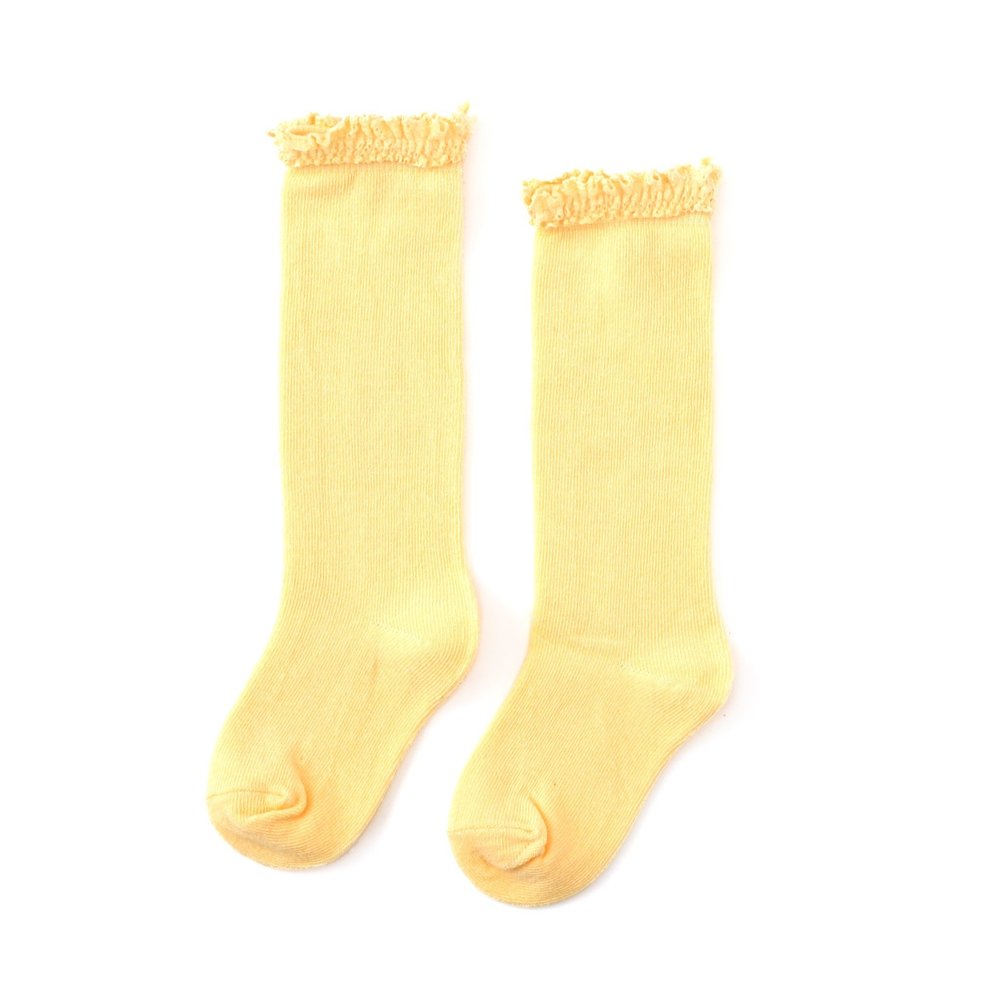 Knee Socks - Sunshine Yellow Ruffle — The Purple Wagon