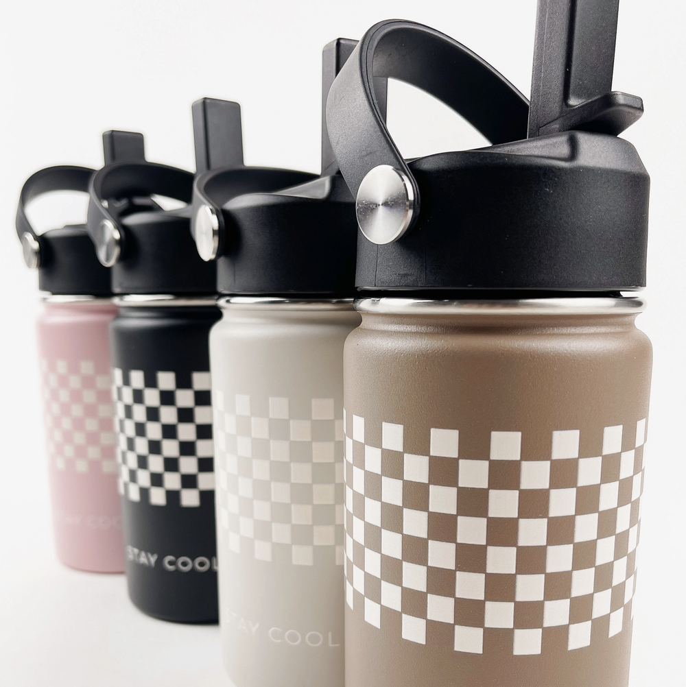 Insulated Checkered Waterbottle — The Purple Wagon