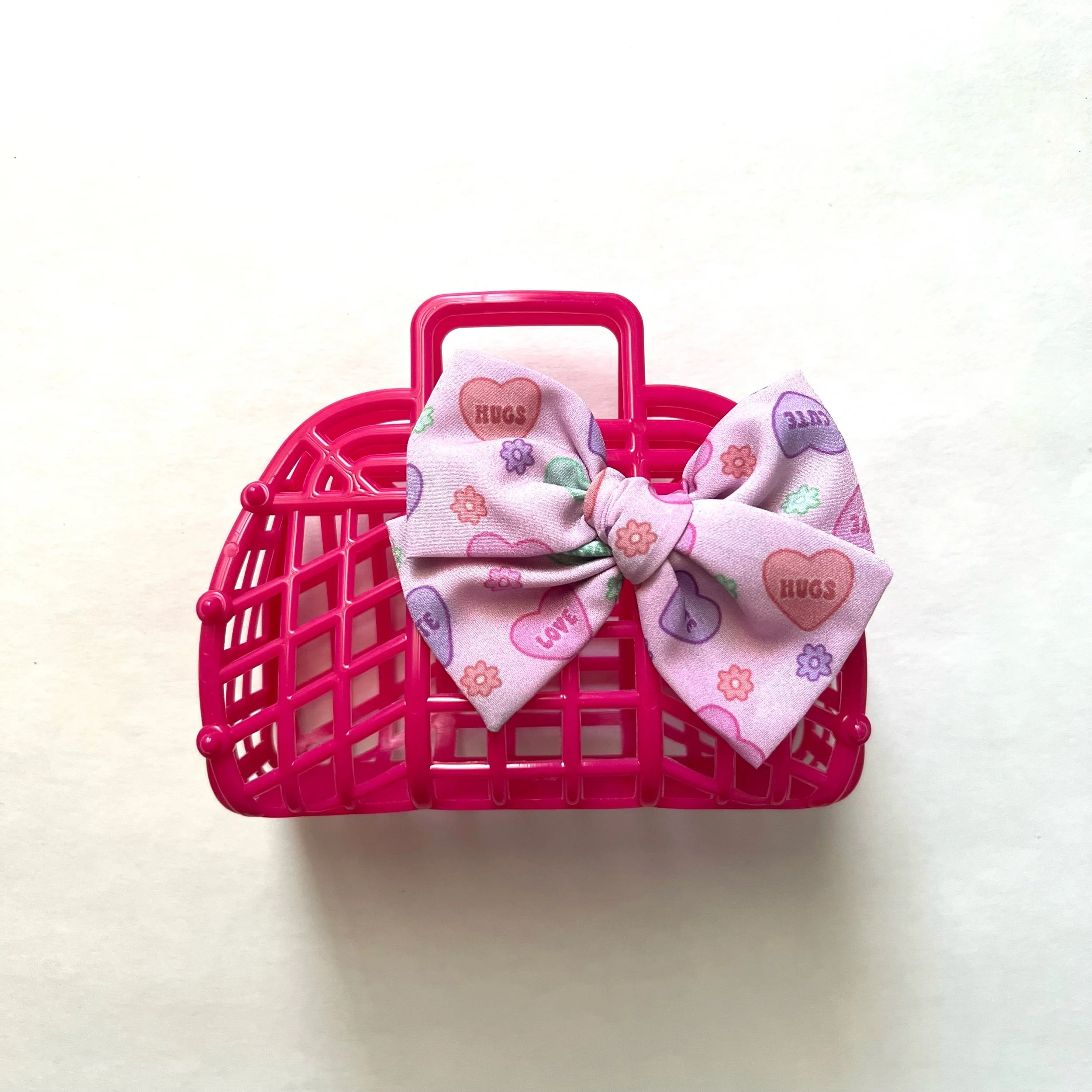 Pink Conversation Hearts Party Bow