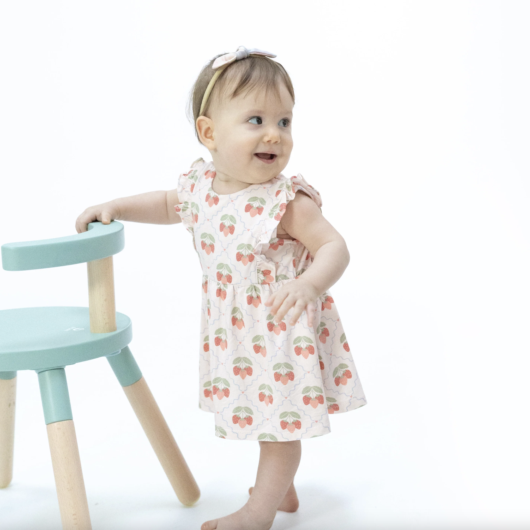 Sweet Strawberries - Ruffle Bodysuit Dress