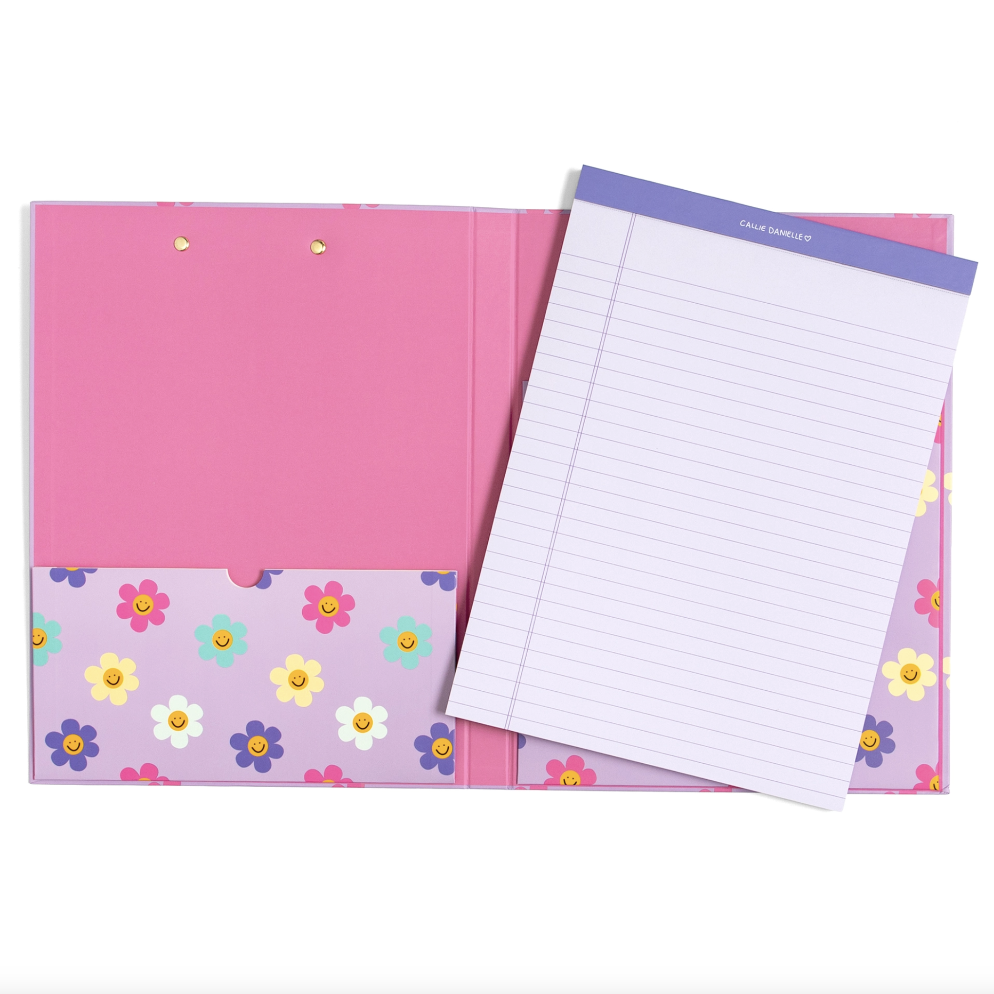 Happy Daisy Clipfolio with Lined Notepad