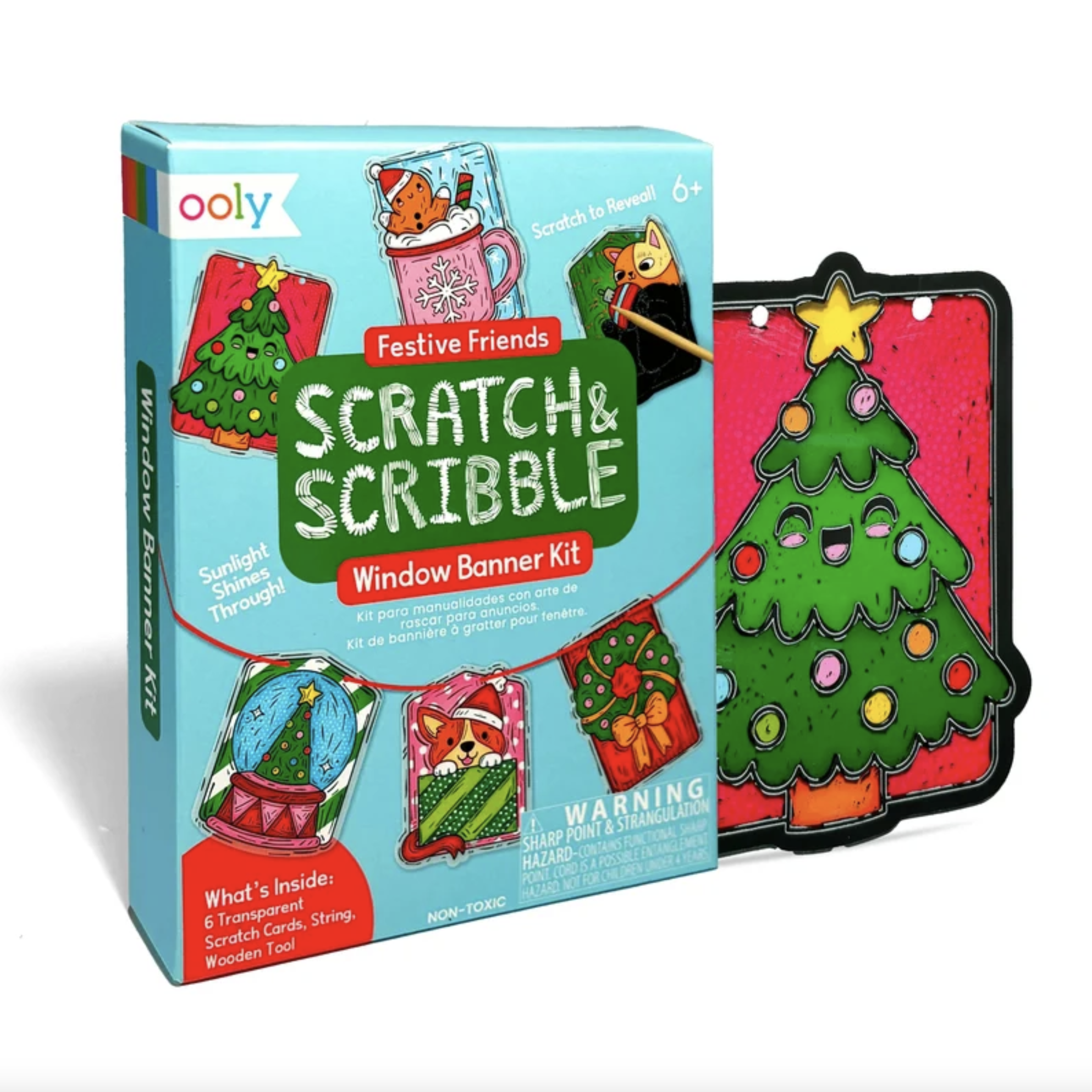 Mini Scratch & Scribble Window Banner Kit - Festive Friends