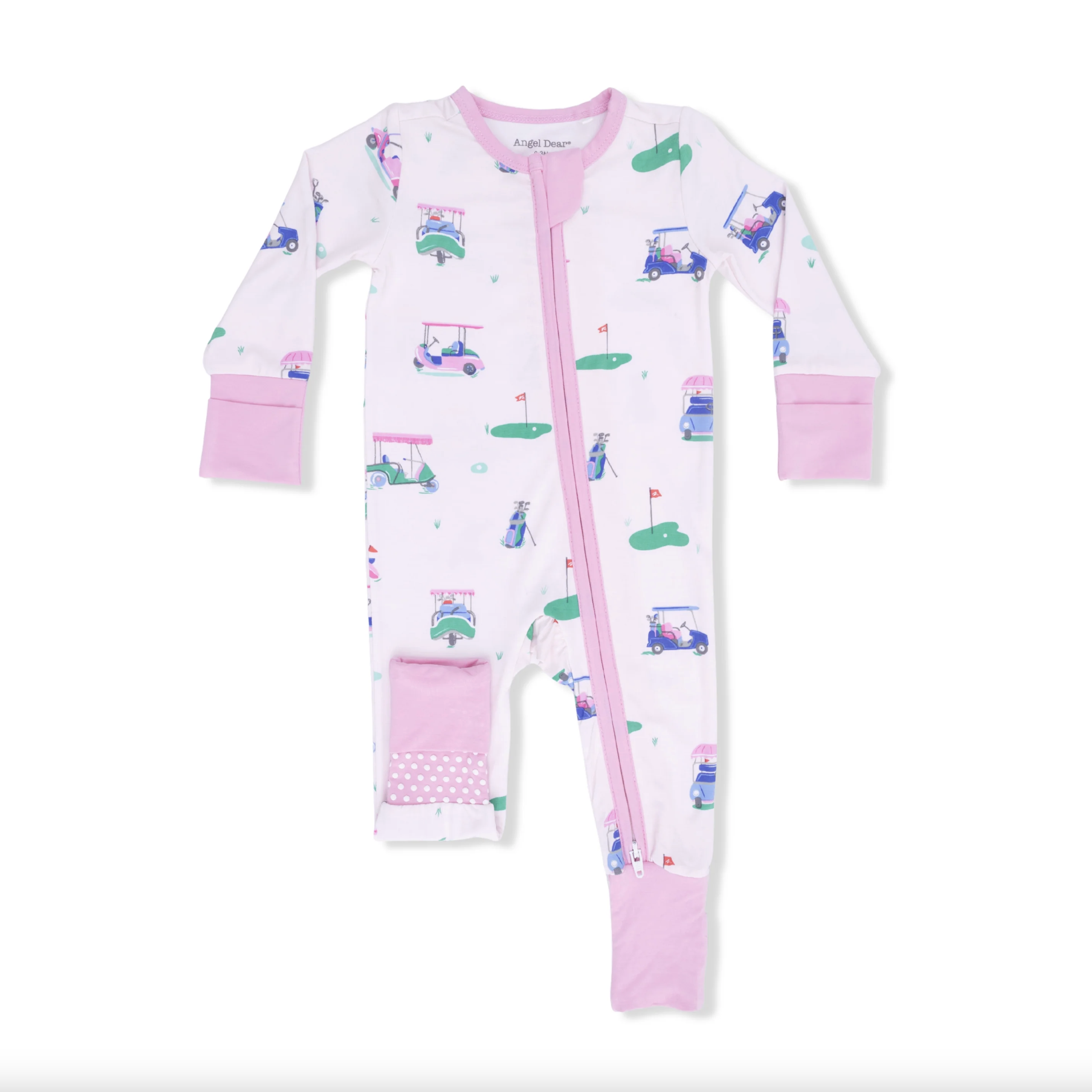 Vintage Golf Carts Pink - Convertible Romper