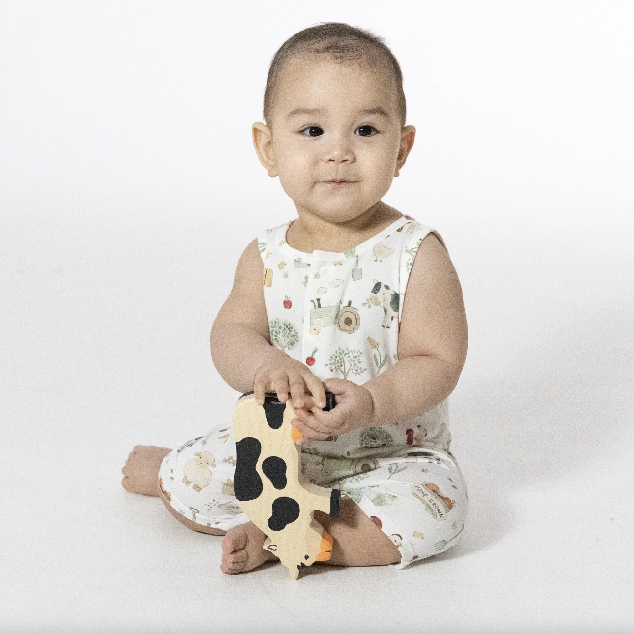 Cute Farm Animals- Sleeveless Shortie Romper