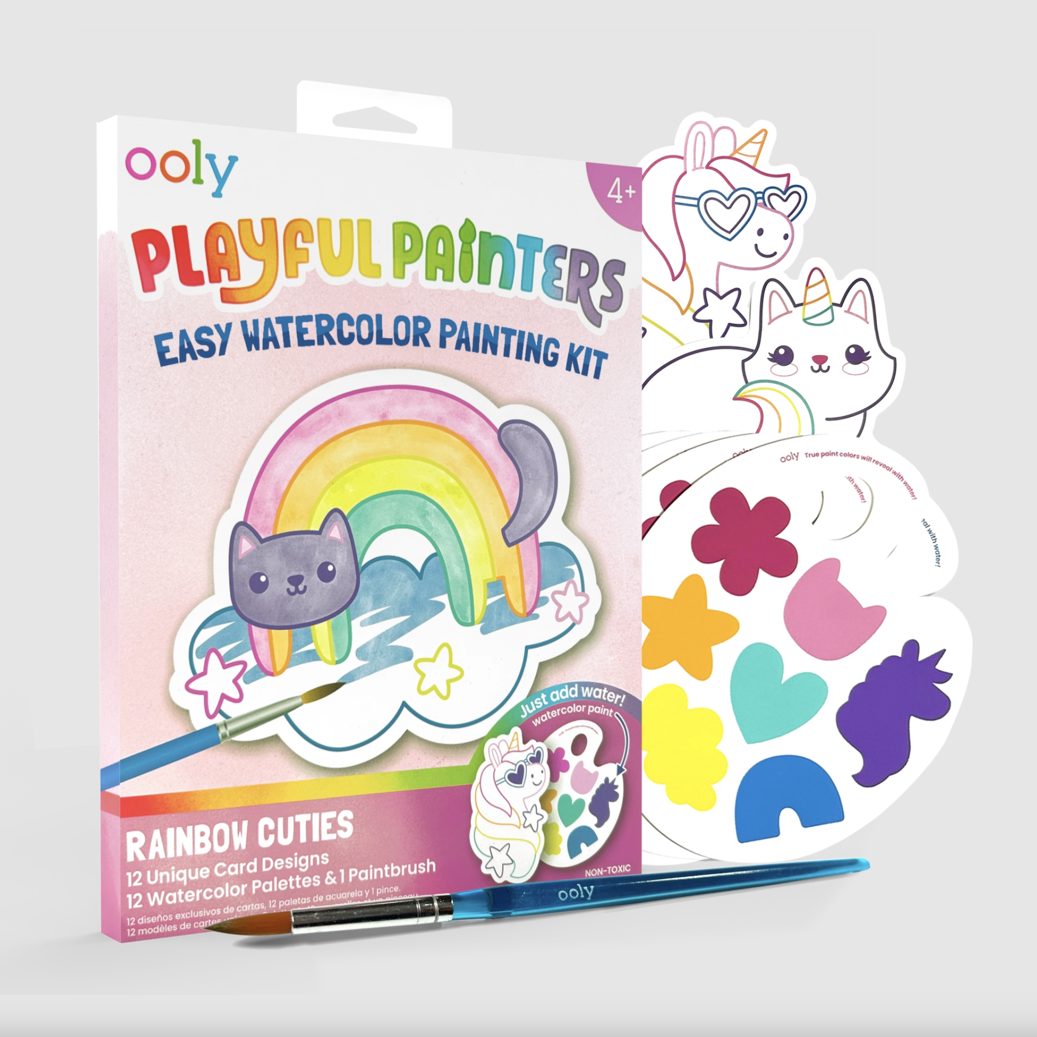 Playful Painters: Easy Watercolor Painting Kit - Rainbow Cuties