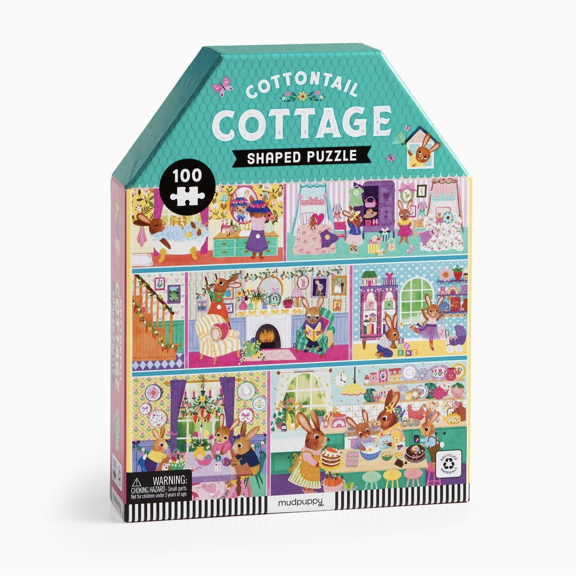 Cottontail Cottage 100 Piece House-Shaped Puzzle