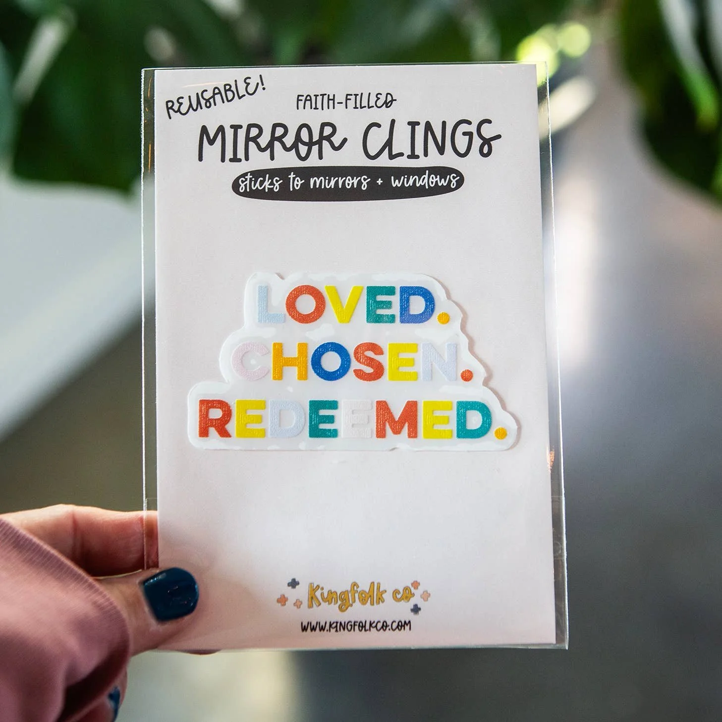 Loved. Chosen. Redeemed. Mirror Cling