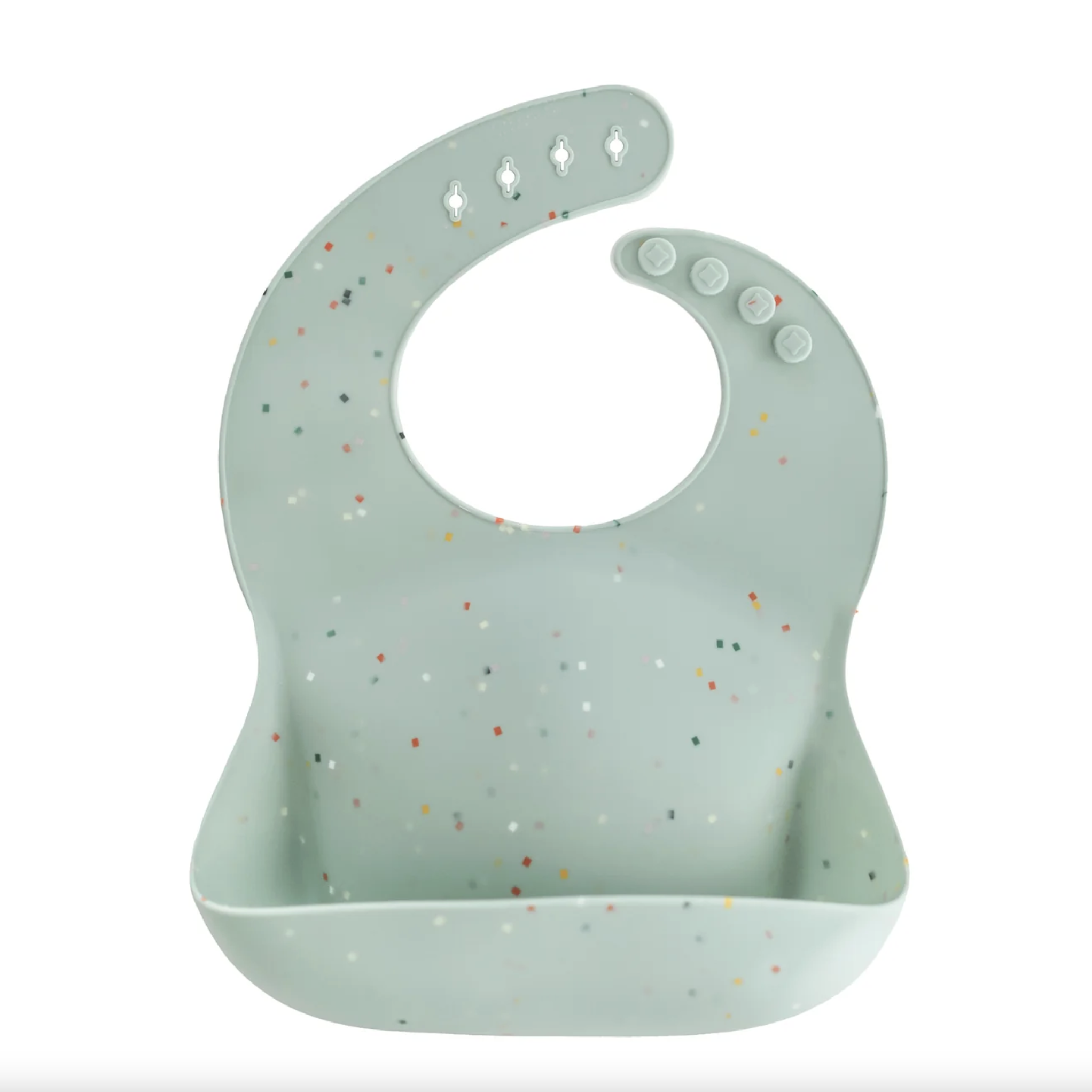 Silicone Baby Bib - Cambridge Blue Confetti