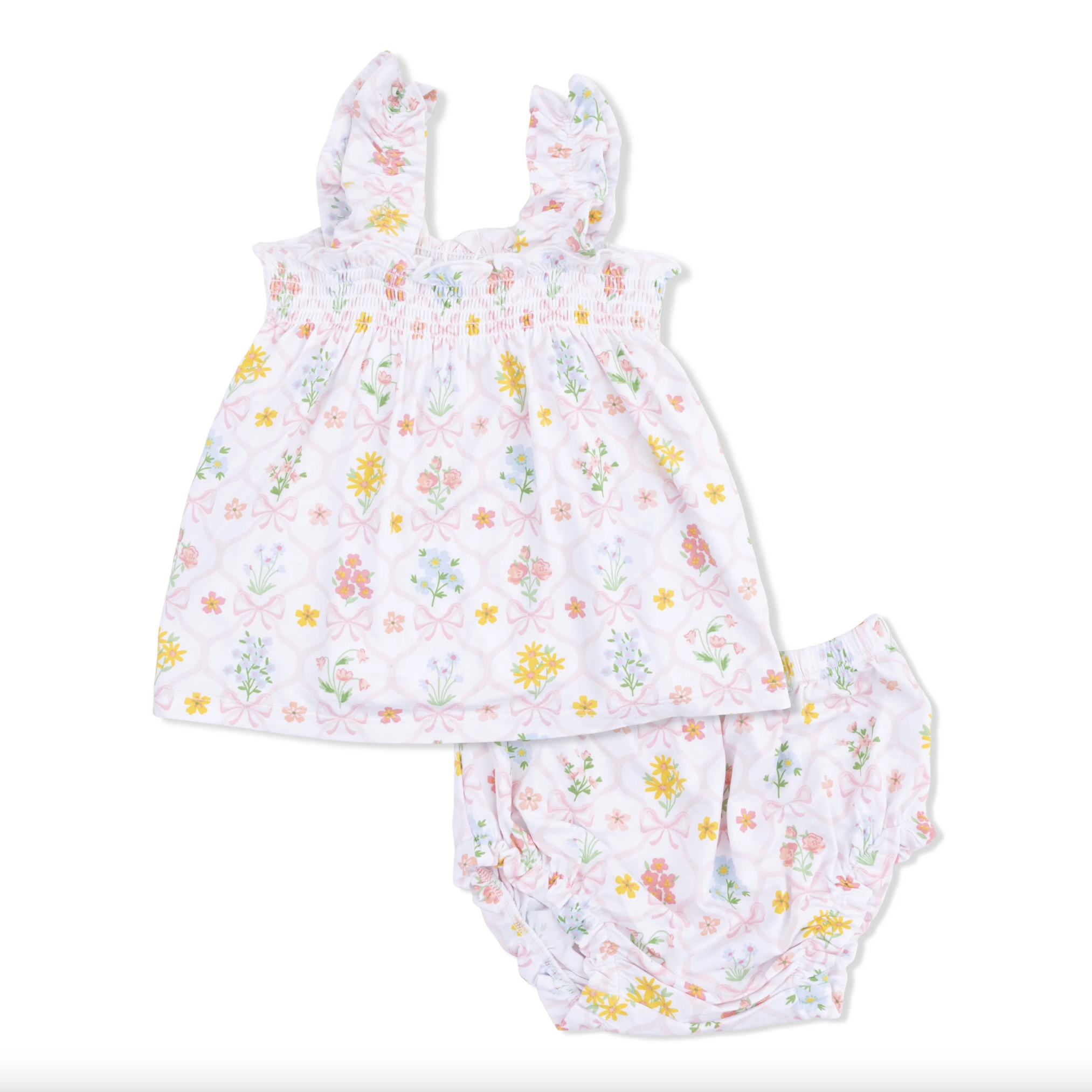 Spring Blooms Bow- Ruffly Strap Top + Bloomer