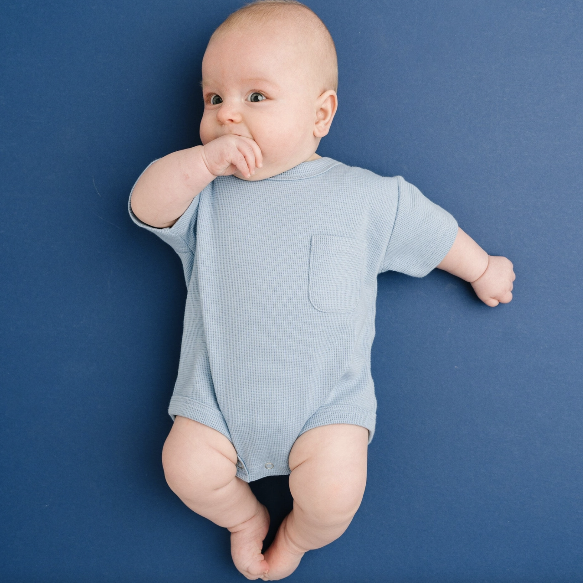 Morning Sky Waffle Pocket Romper