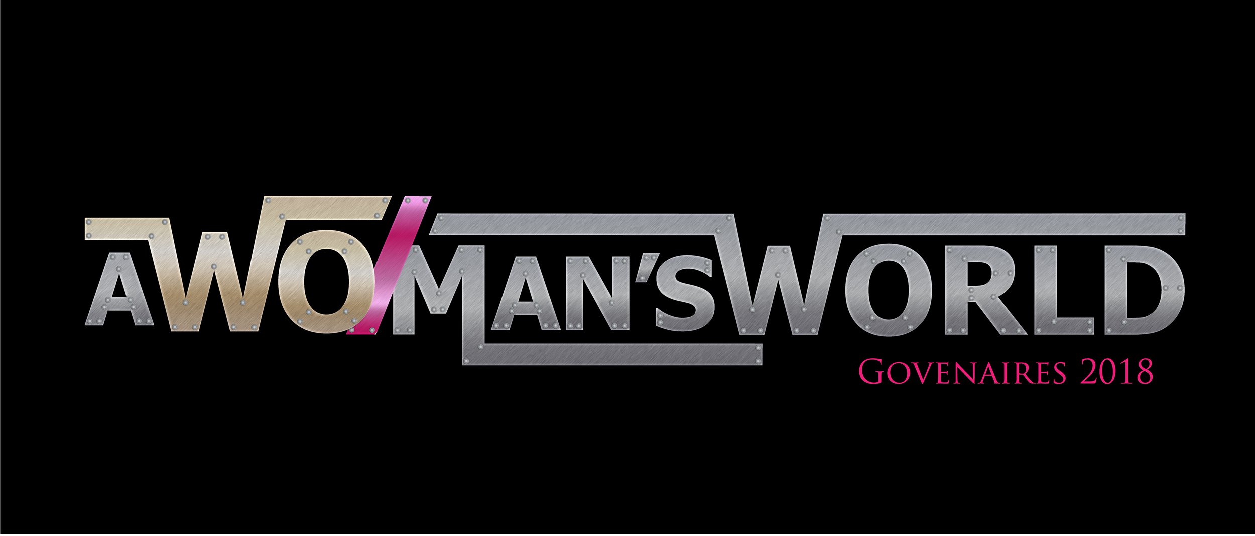 Show Logo for "A Woman's World" performed by the Govenaires Drum and Bugle Corps