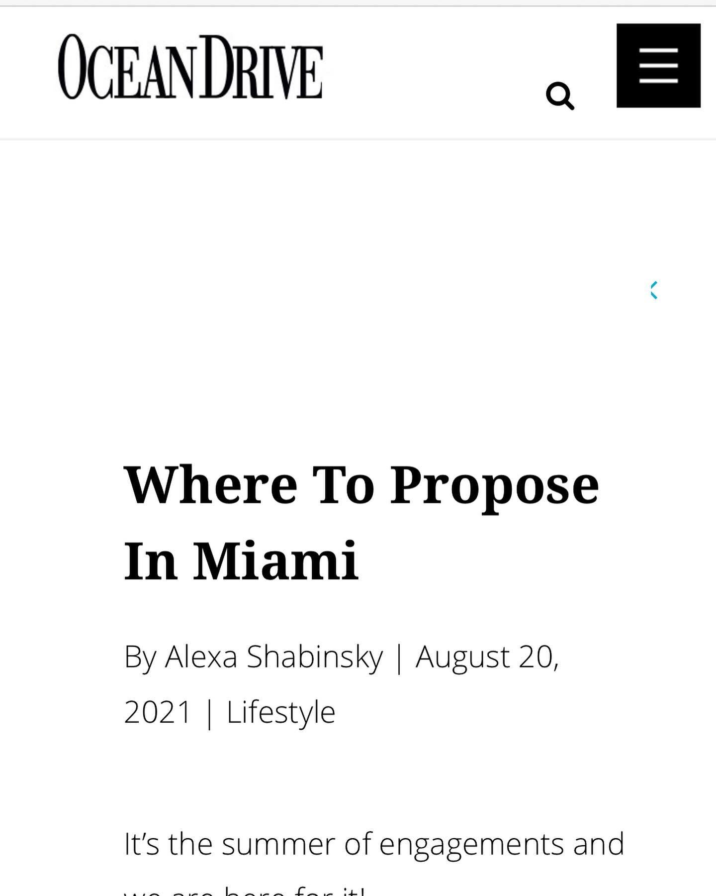 Thanks @oceandrivemag for the feature on Pro Yachting charters sailboat proposals and engagement photoshoots! We&rsquo;re honored to be featured in the best places to propose in Miami! Beautiful photo from @psphotofilms 📸 of our gorgeous charter gue