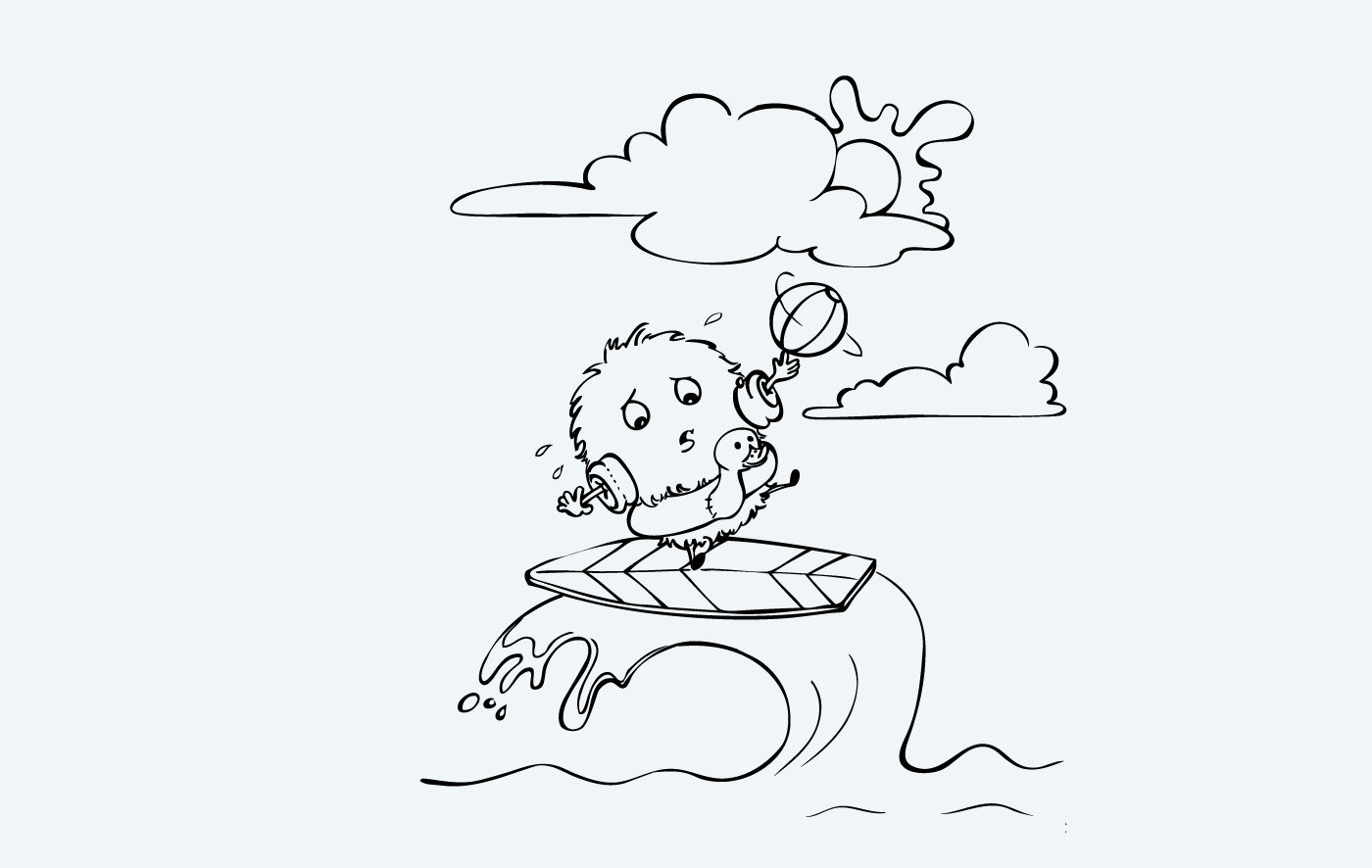 Coloriage - Surfing