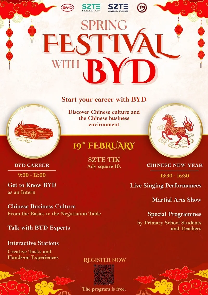 BYD career day and Chinese Spring Festival to be held at SZTE on Feb. 19