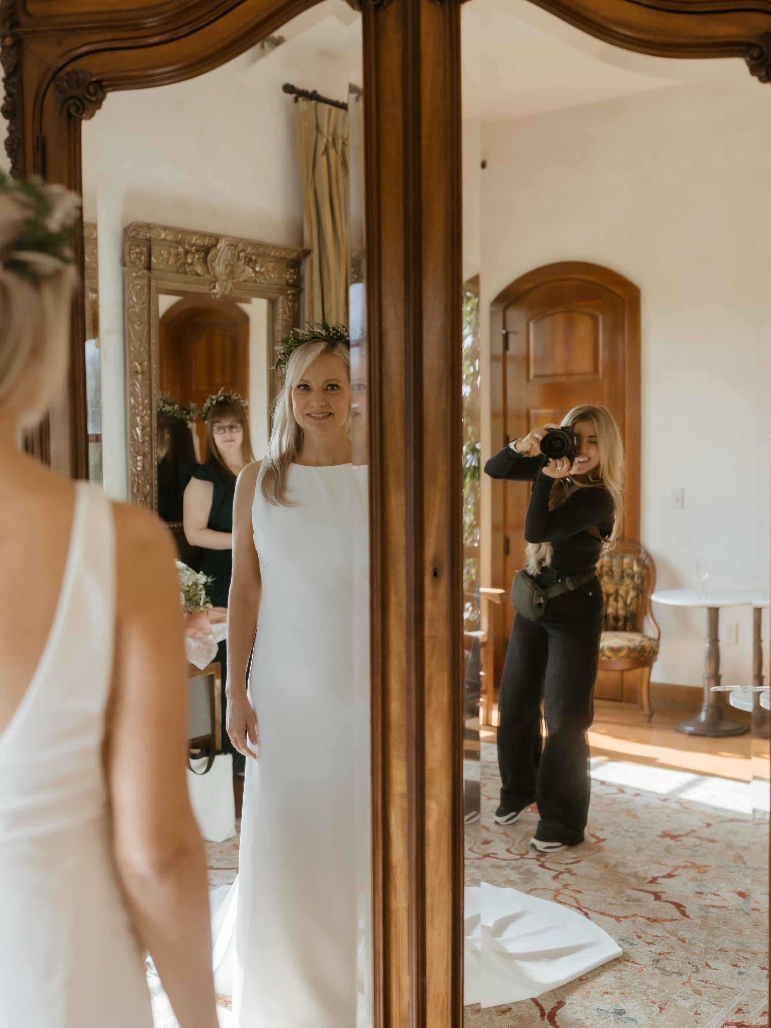 Watching her see herself as a bride for the first time = my favorite part.