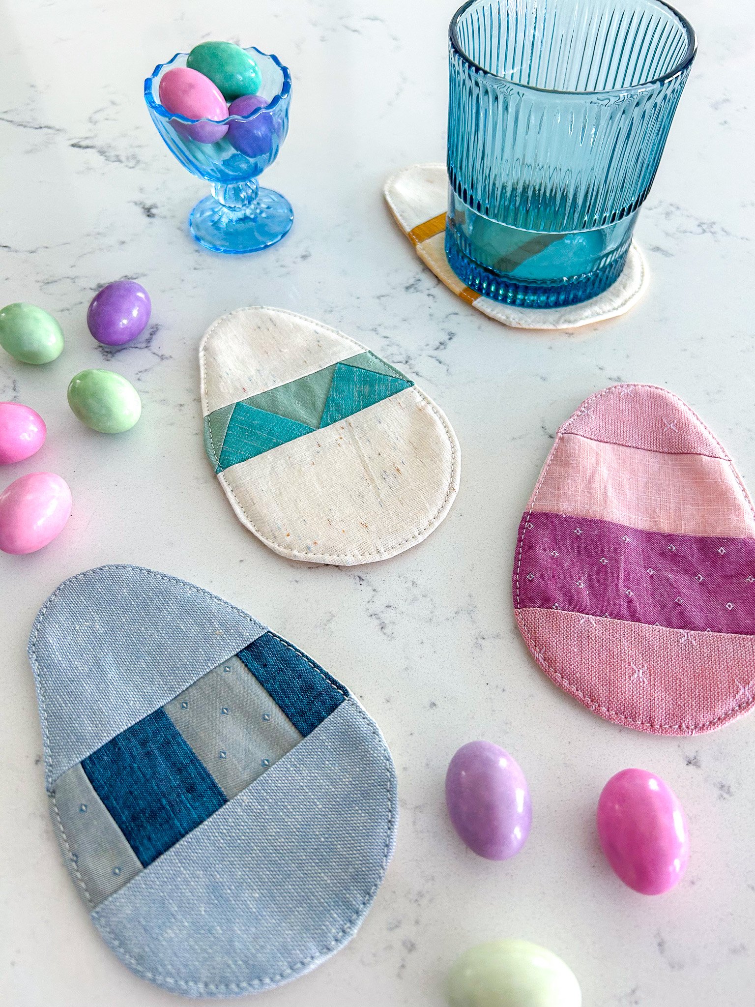 Spring Chicken blocks and coaster pattern