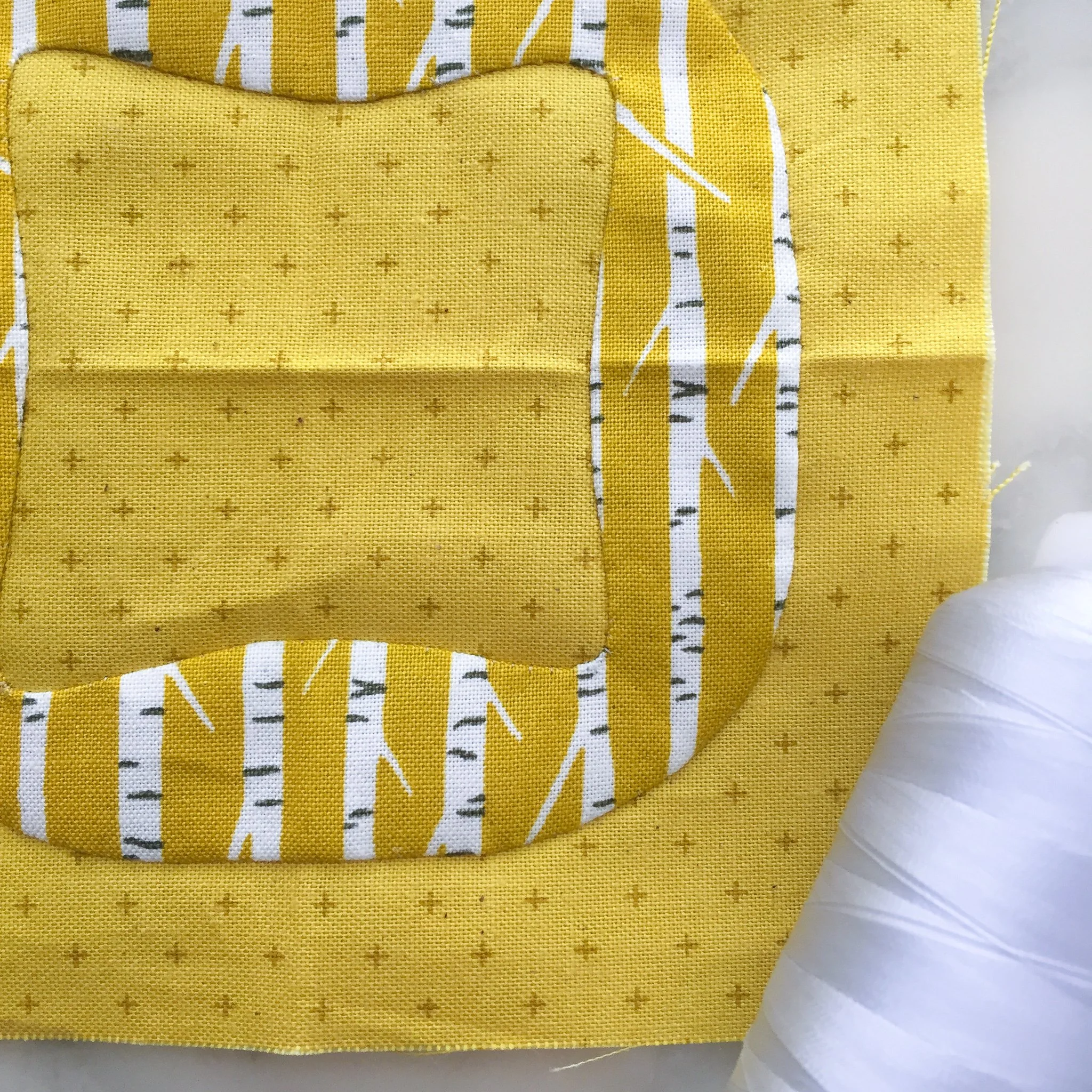 In-progress appliqué project made using Wainwright pattern by Carolyn Friedlander