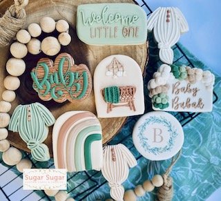 boho baby shower cookies
