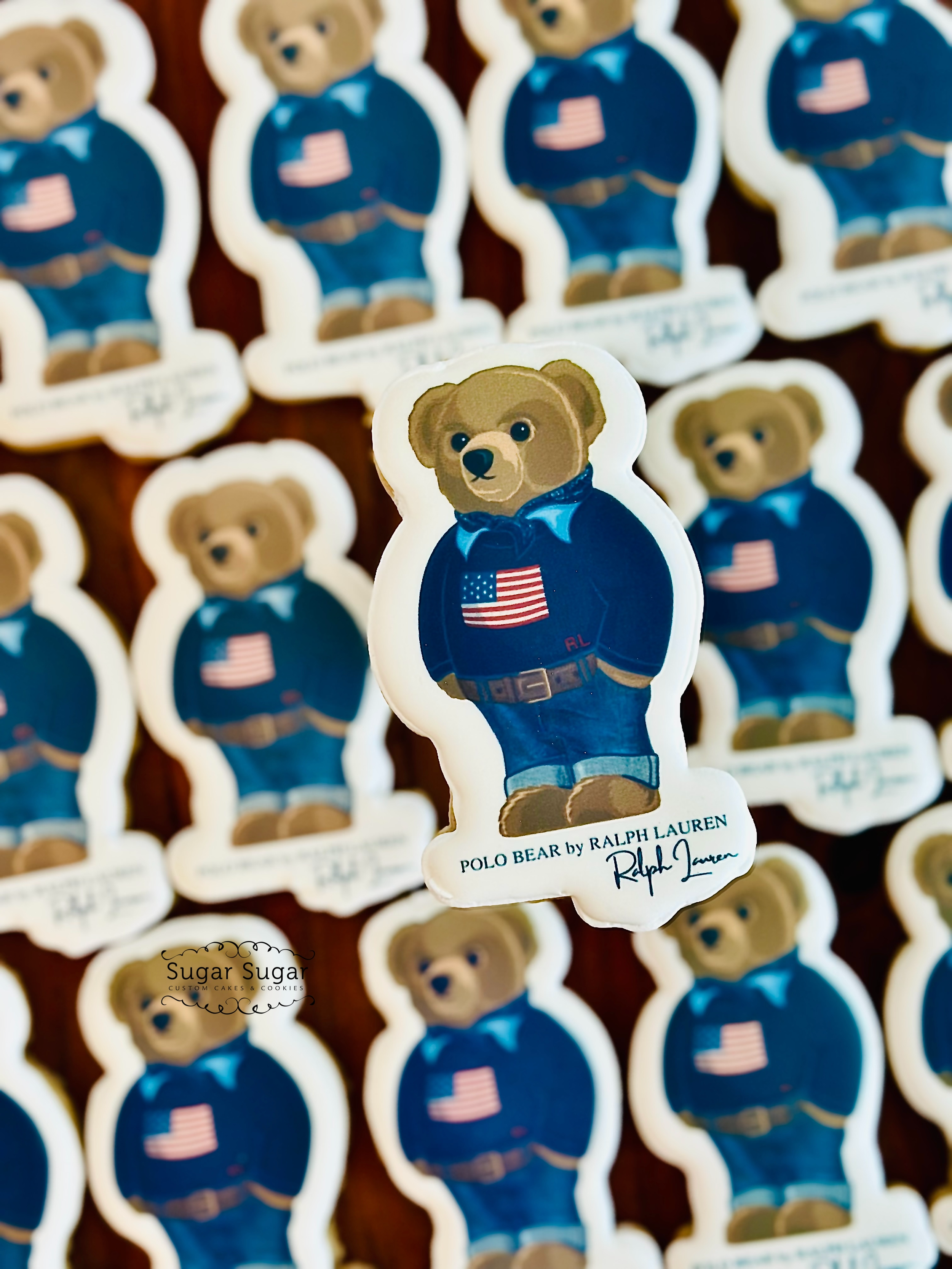 Polo Bear Cookies, Polo Ralph Lauren, Ralph Lauren Cookies, Logo Cookies, Branded Cookies, Printed Logo Cookies, Corporate Logo Cookies, Client Gifts, Event Gifts, Printed Logo Cookies