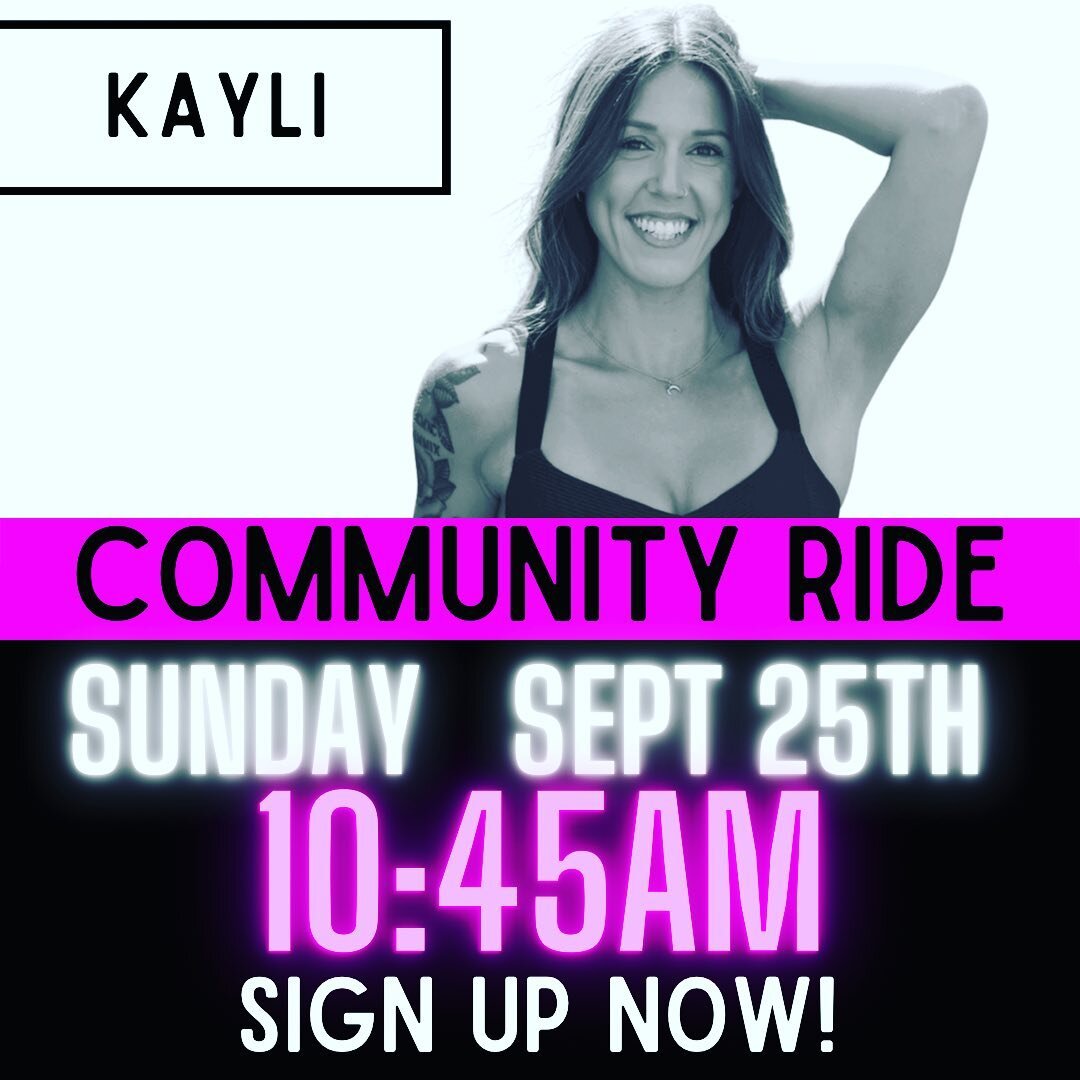 Here we GROW again! Join Kayli on the bike THIS Sunday as she rocks the podium for the first time. This is a FREE Community Ride and we would love your support of our newest instructor in training!

Sign up on our APP or on the Website!