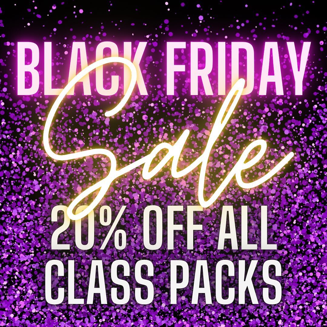 OUR BIGGEST SALE OF THE YEAR IS LIVE!! Stock up for the New Year and make 2023 your BEST YEAR YET with the Dopest crew in town!

USE CODE: BLACKFRIDAY
Get 20% OFF all Class Packs! Including our Off Peak Package. Limit TWO per customer.

Remember, cla