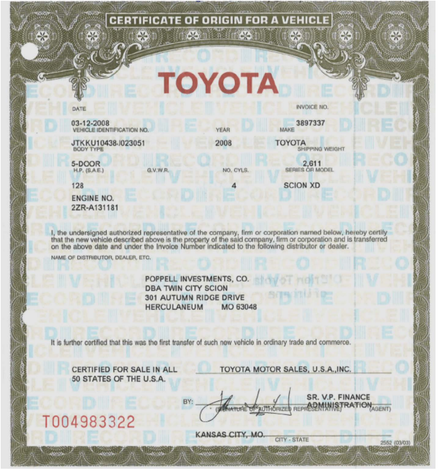 Manufacturer's Statement of Origin: Comprehensive Guide — JG Title Company