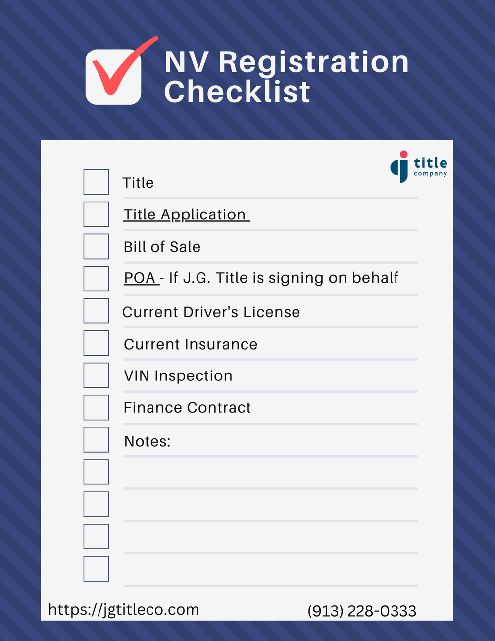 Nevada Registration Checklist — JG Title Company