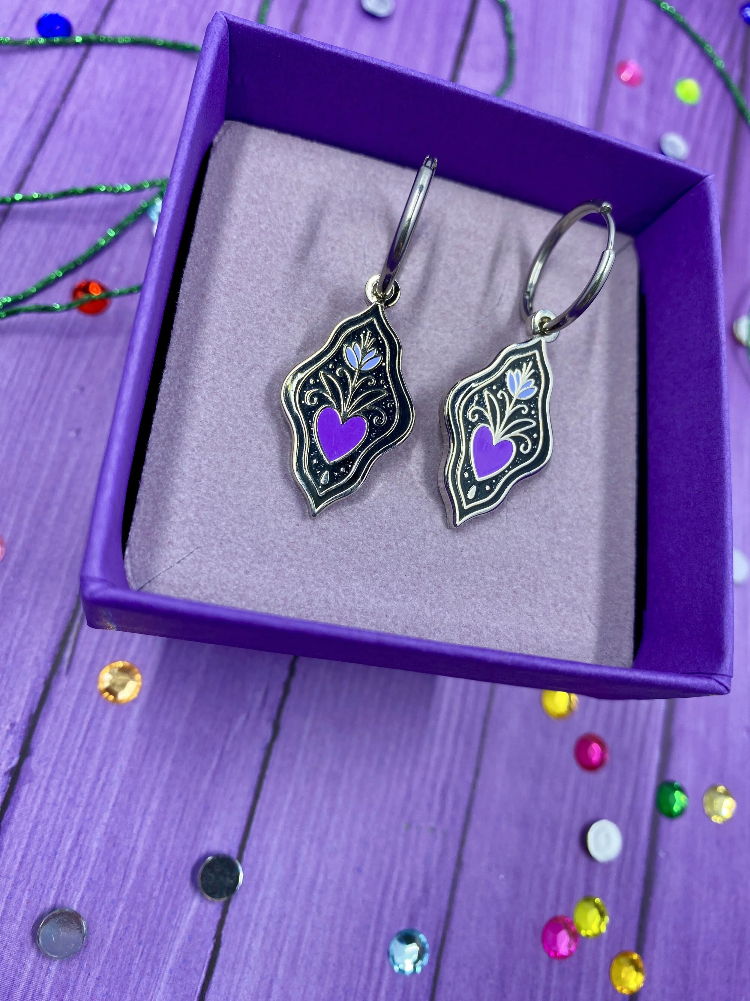 Earrings 🪞FLOWERS 🪞 in purple&blue