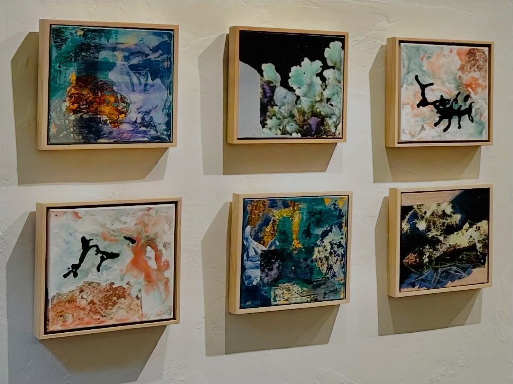 .
.
SOLD
Blue Series No. 3, 11 x 11 x 2&rdquo; framed
Mixed media painting on canvas, 2023

Great opening reception at GogoArts Gallery. Catch the exhibit through December at 312 Main Street in New Castle, CO featuring artists:

@artbymilarossi
@thep