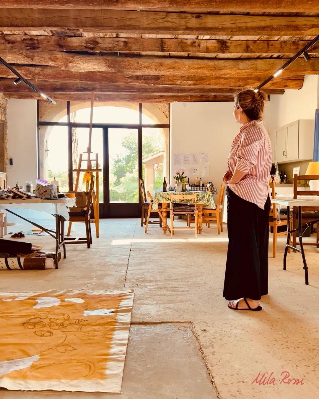 My Process 

This painting began during an art residency in France, working in a shared studio inside a historic mill. 

Using a photograph of a prickly pear cactus taken in the hills of the Alpilles, I built the composition through layered transfers