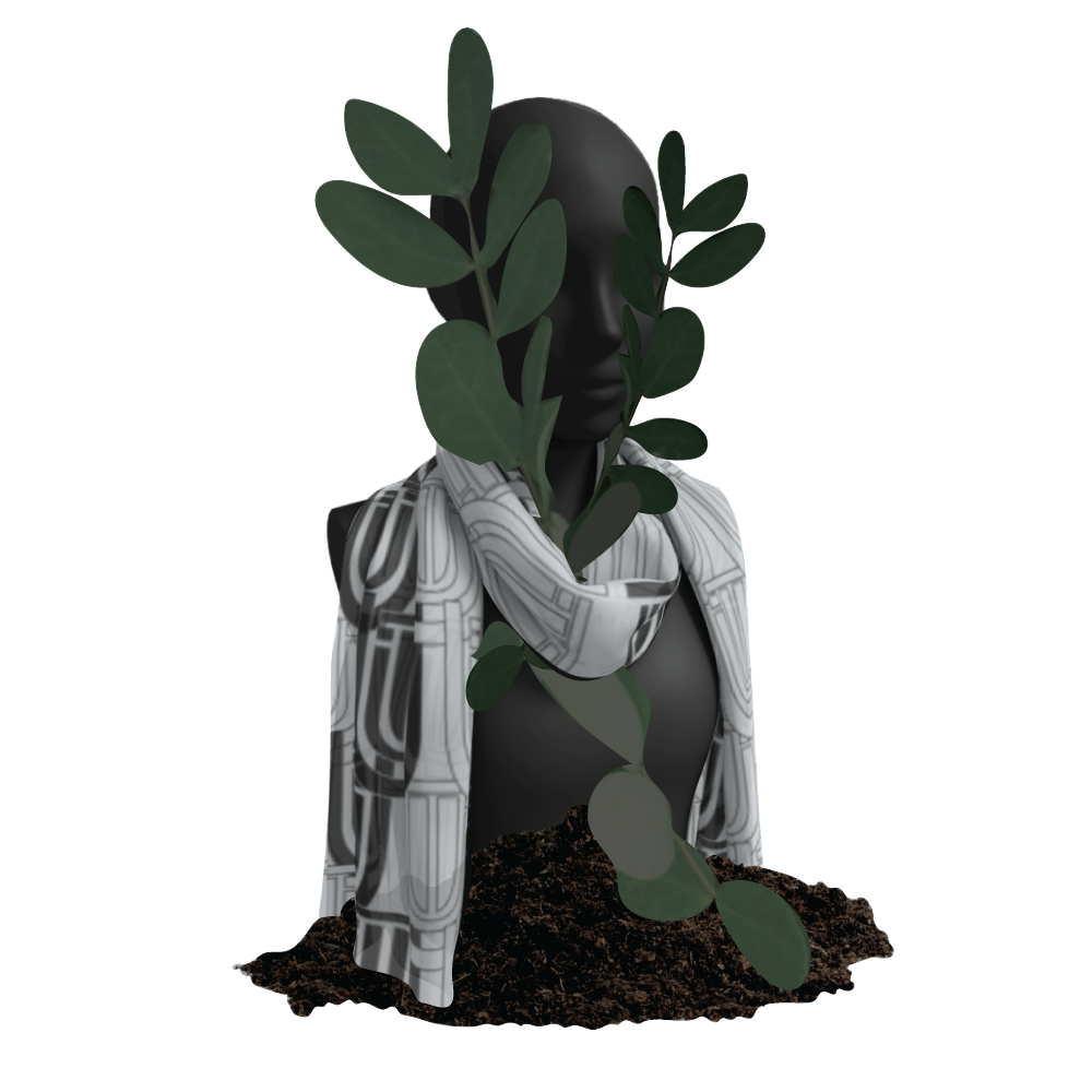 iHCULOCHi Shield Long Scarf (light grey)