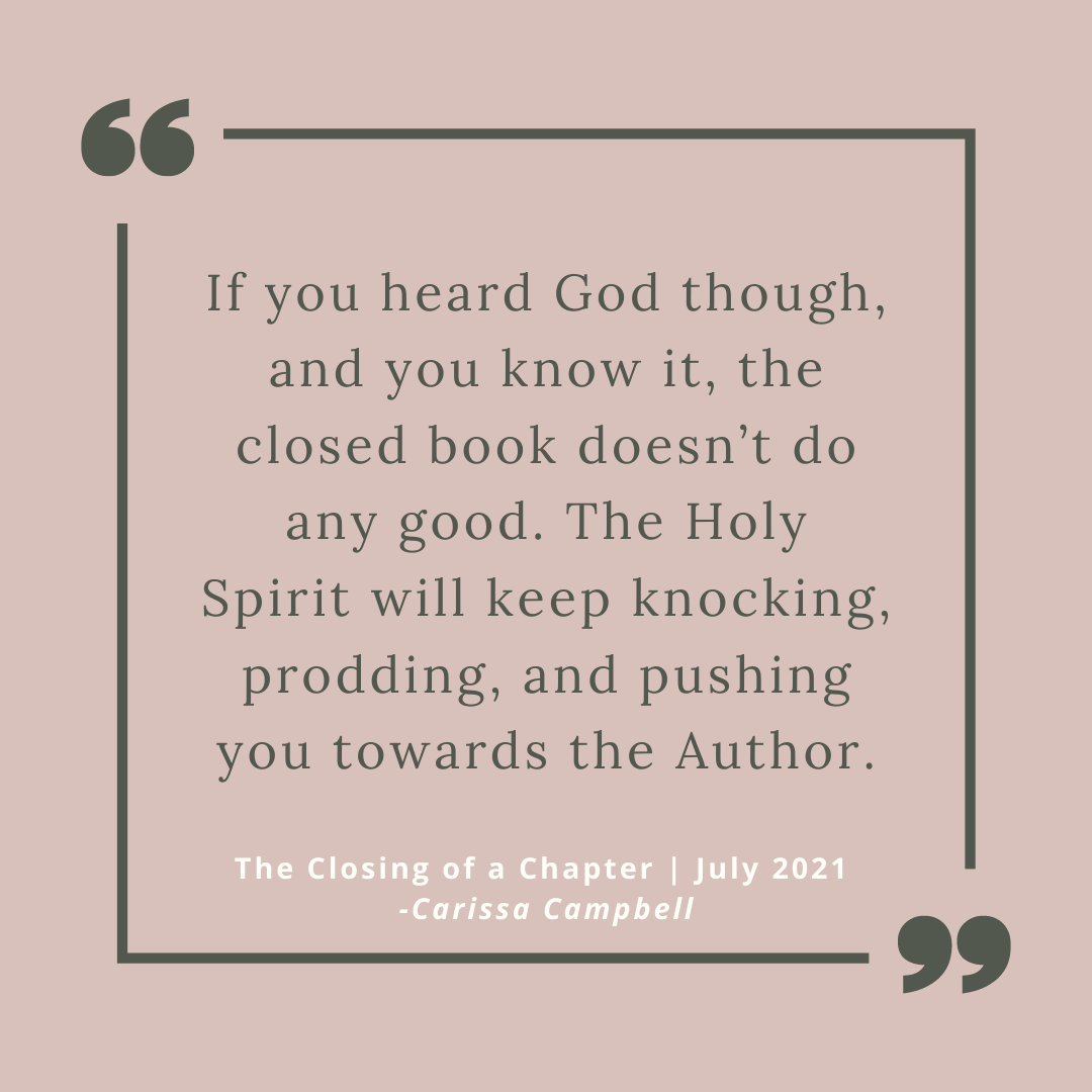 The closing of a Chapter — Carissa Campbell
