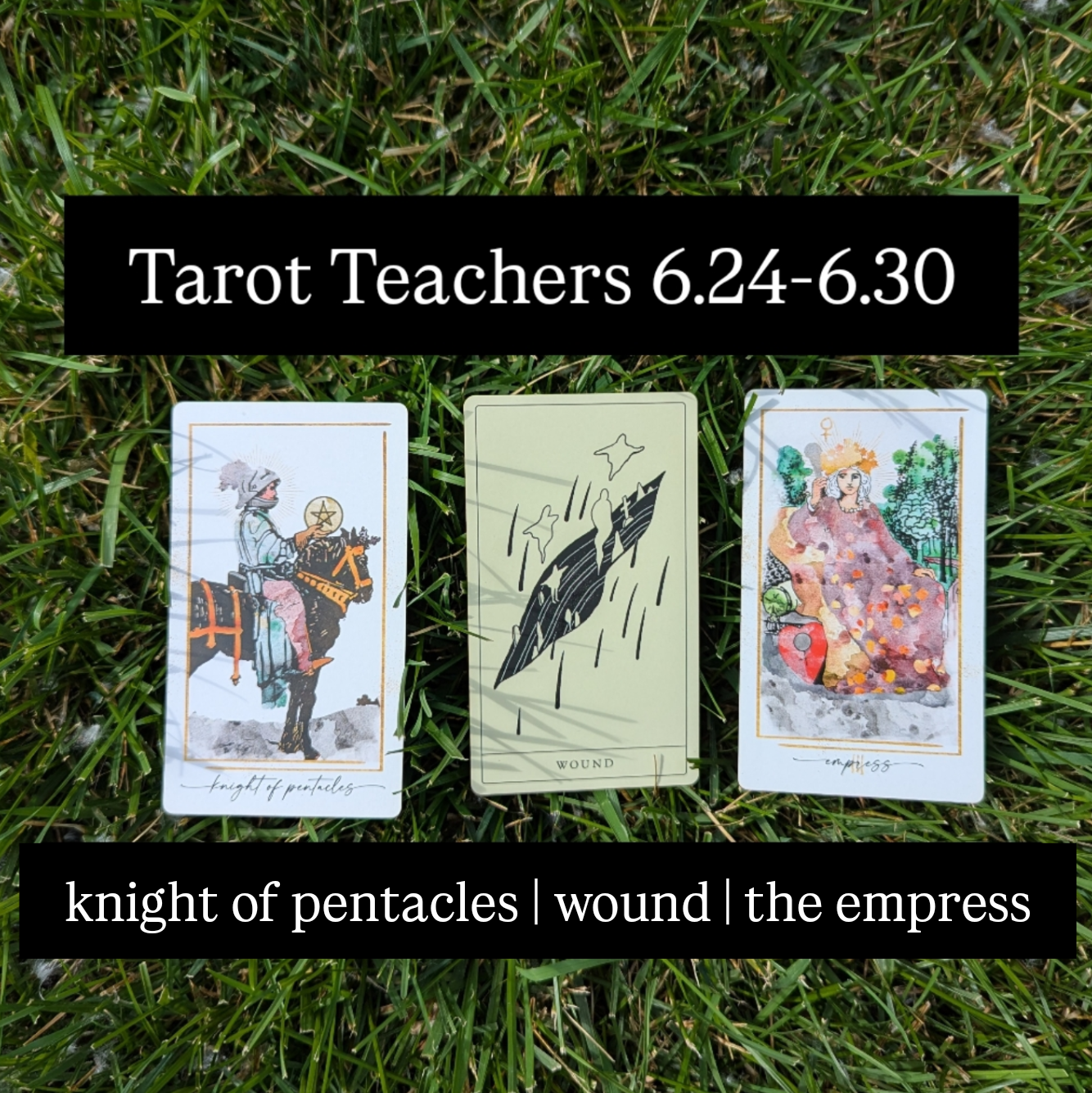 6.24-6.30.2025: Wound, Knight of Pentacles, & Empress
