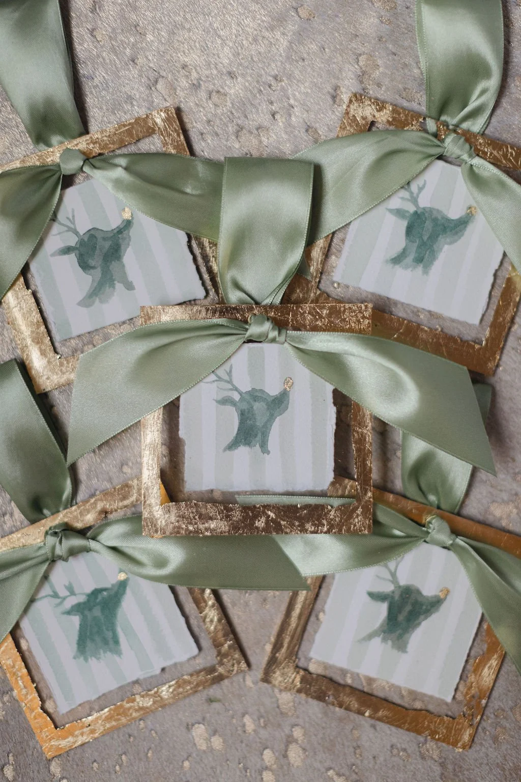 GREEN STRIPE REINDEER