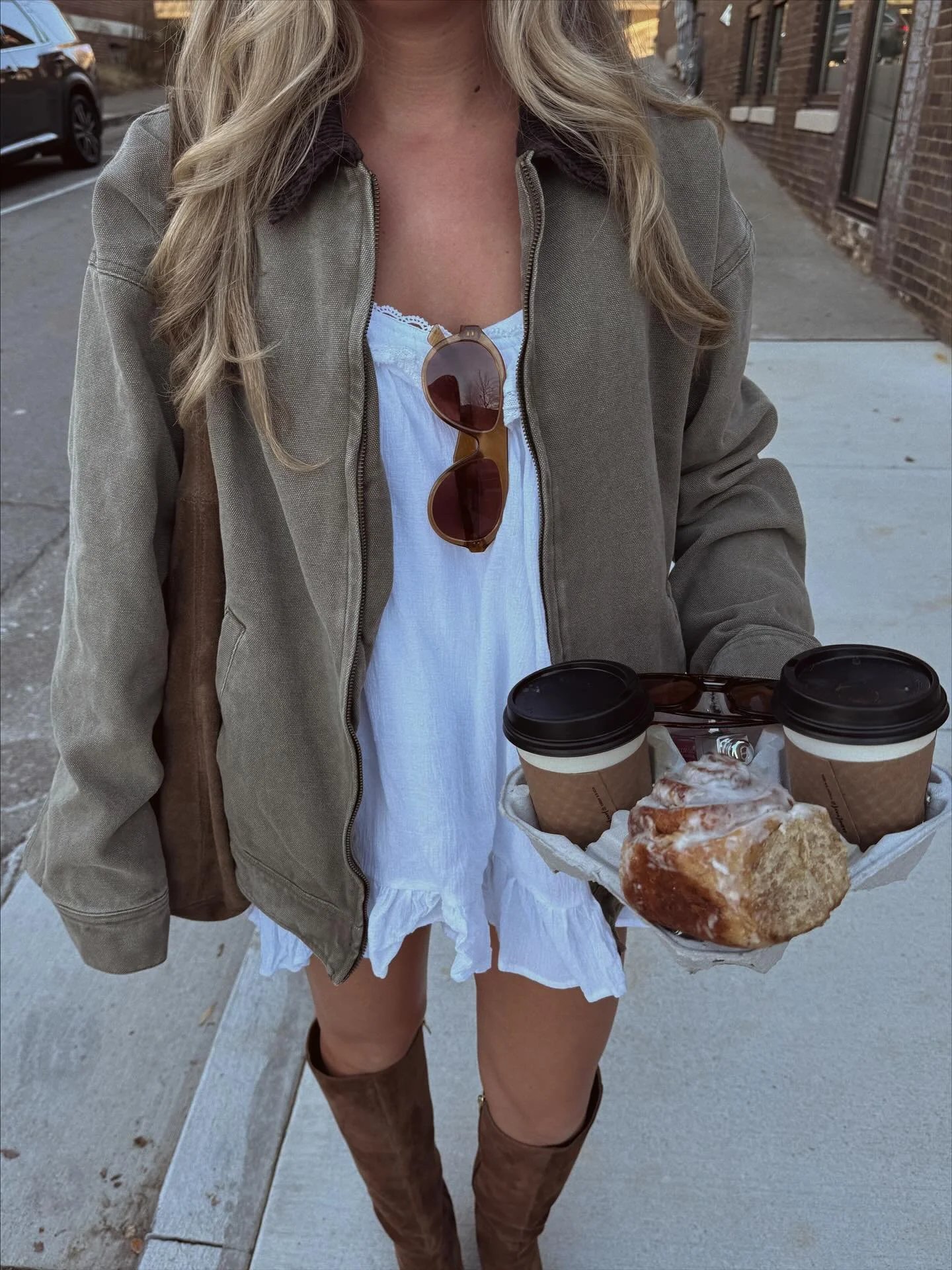 yep, you&rsquo;re coming home with me!!! 🧥🚗🏡 our &ldquo;dalten utility jacket&rdquo; in olive &mdash; dropping tonight at 7:30 pm eastern time! ✨