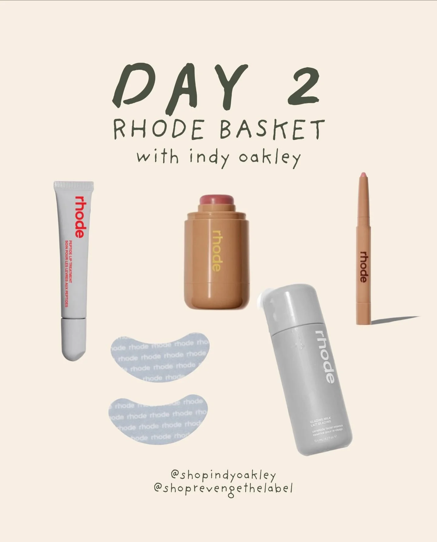 REVENGEMAS CONTINUES!!! DAY 2!!! 💄🌟🎄

Revenge is partnering with one of my favorite small businesses / owners &mdash; Chelsea with @shopindyoakley !! EEK! &amp; we put together a fun basket of rhode products + gift cards for you all!!

here&rsquo;