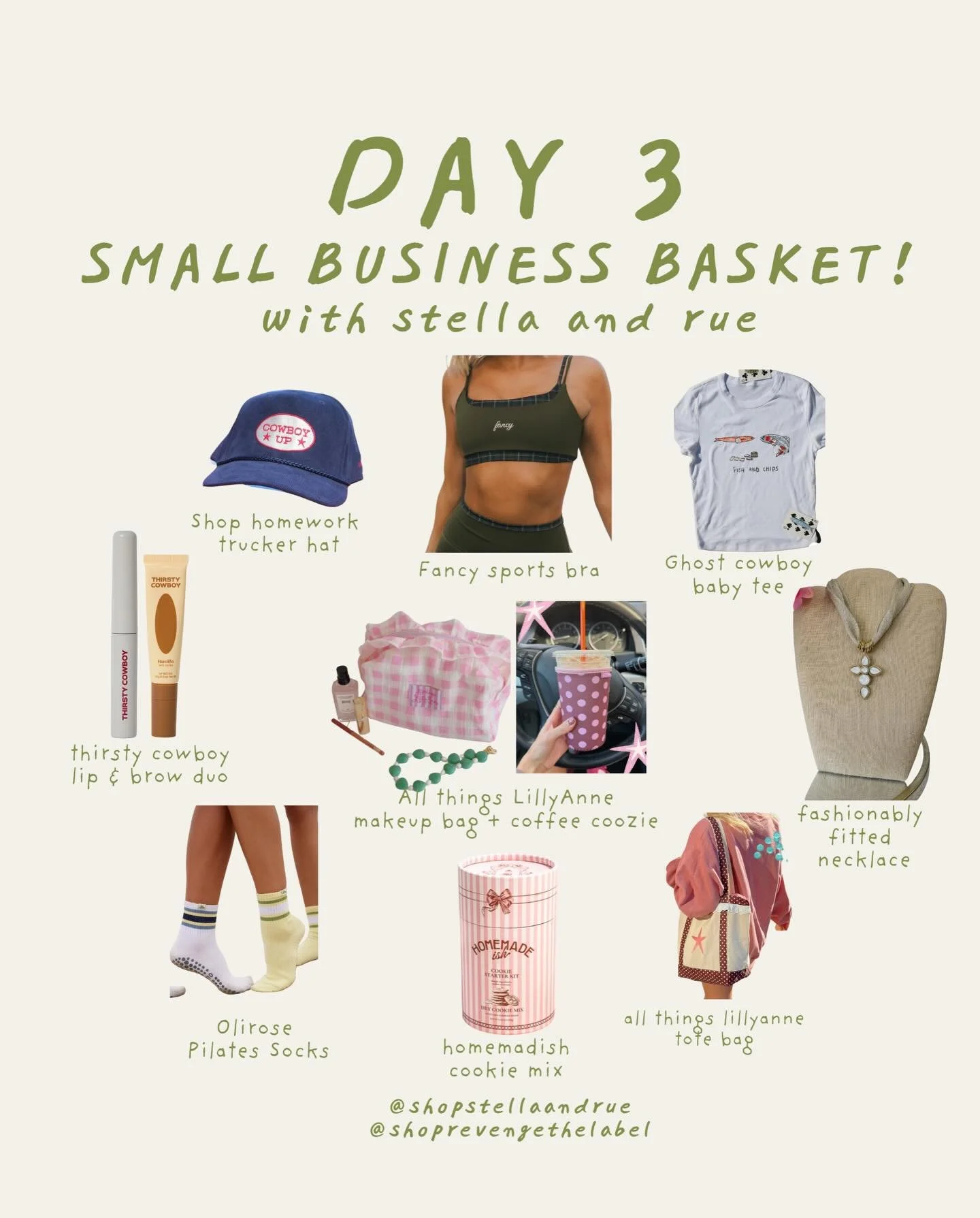 BACK WITH A BASKET FULL OF GOODIES 🧺🎄🍪 REVENGEMAS DAY 3 IS HERE!!

i am so excited to be partnering with the sweetest business owner who owns the cutest boutique &mdash; Sydney over at @shopstellaandrue !! We put together a cutie little small busi